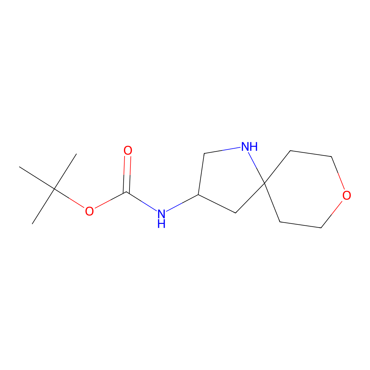 tert-butyl N-{8-oxa-1-azaspiro[4.5]decan-3-yl}carbamate molecular structure, CAS 2219371-51-2