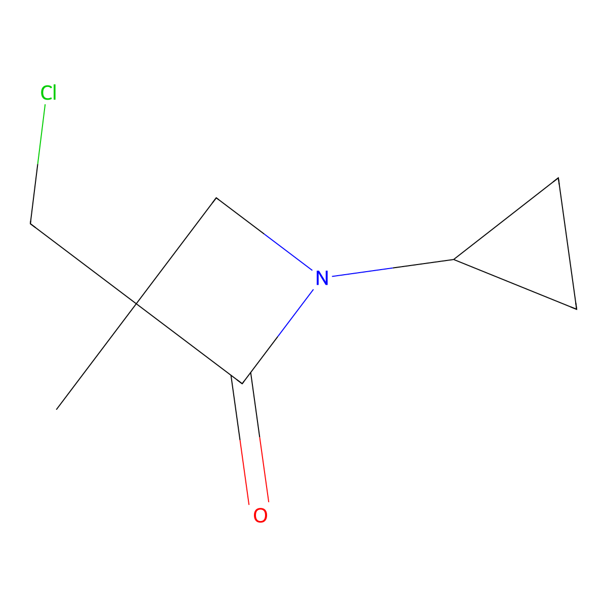 3-(Chloromethyl)-1-cyclopropyl-3-methylazetidin-2-one molecular structure, CAS 2219371-61-4