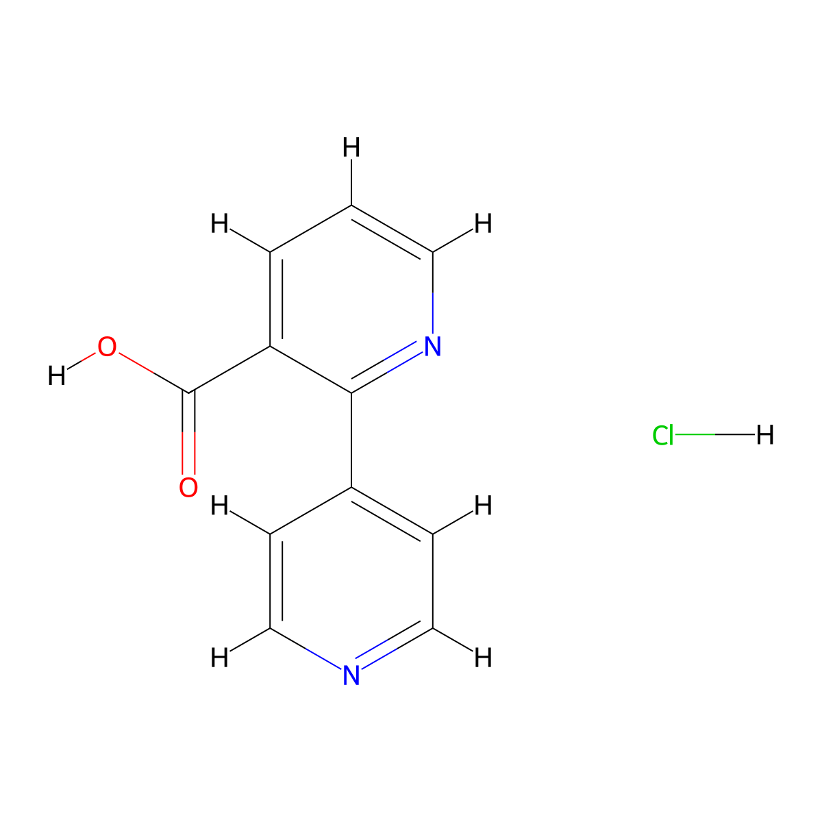 2-(Pyridin-4-yl)pyridine-3-carboxylic acid hydrochloride molecular structure, CAS 2219371-65-8