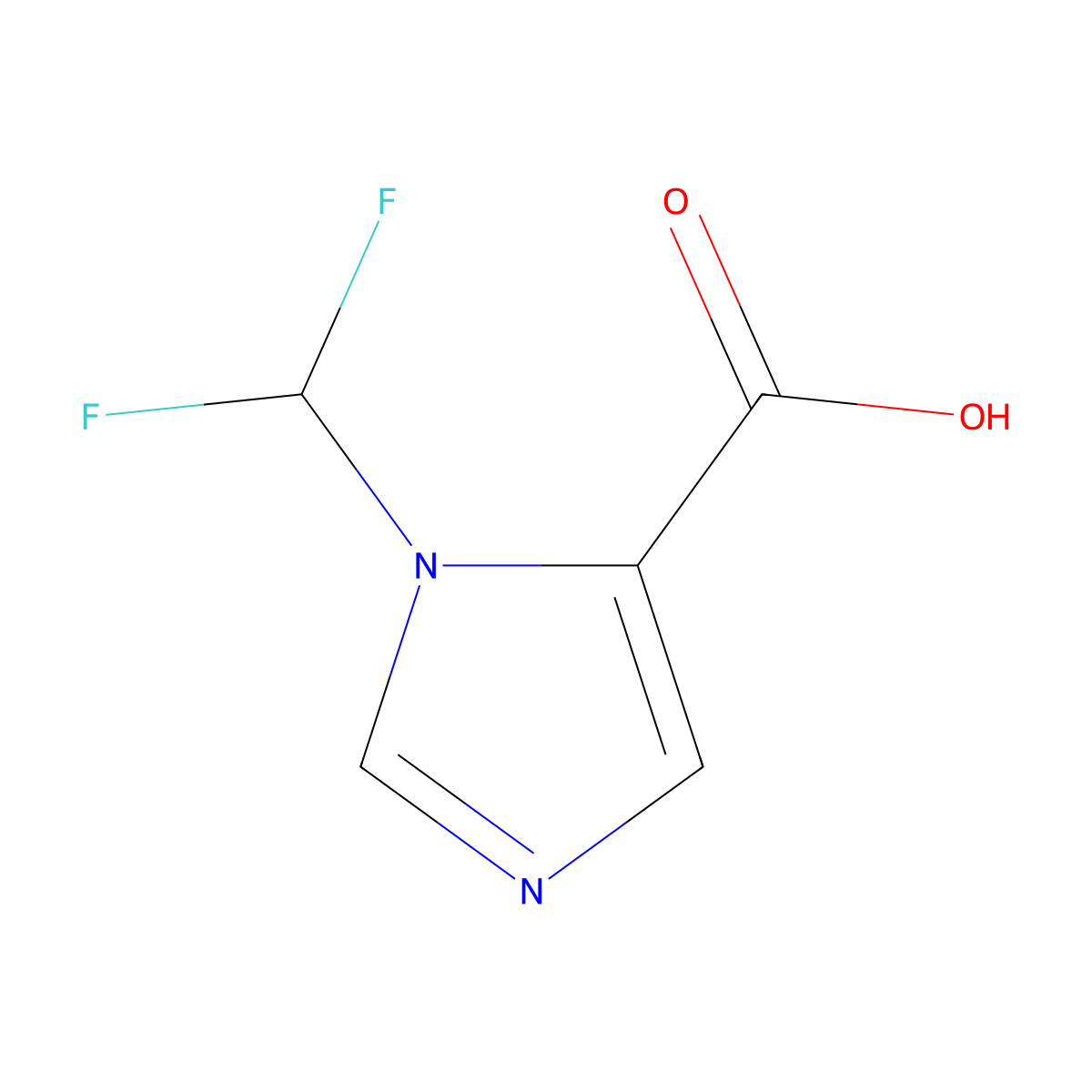 1-(Difluoromethyl)-1H-imidazole-5-carboxylic acid molecular structure, CAS 2219371-72-7