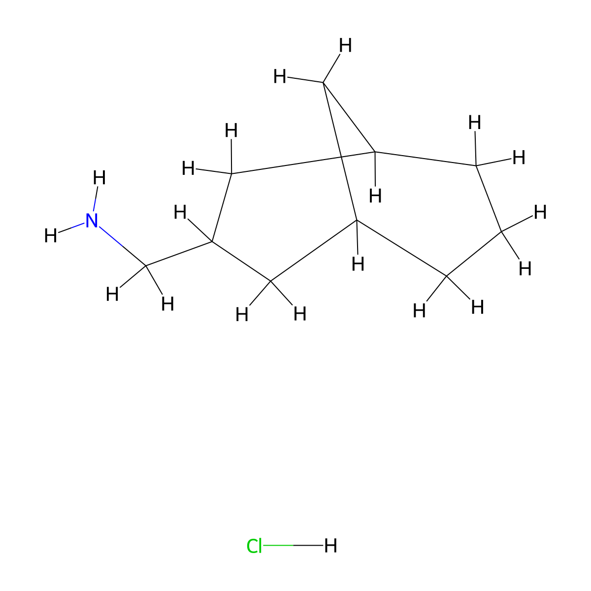 {Bicyclo[3.3.1]nonan-3-yl}methanamine hydrochloride molecular structure, CAS 2219371-73-8