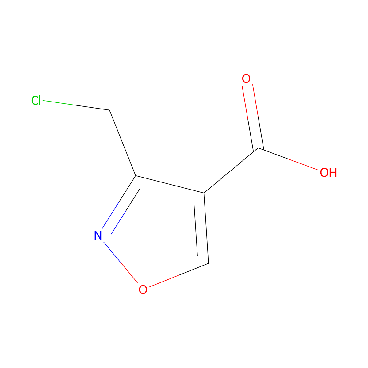 3-(Chloromethyl)-1,2-oxazole-4-carboxylic acid molecular structure, CAS 2219371-77-2