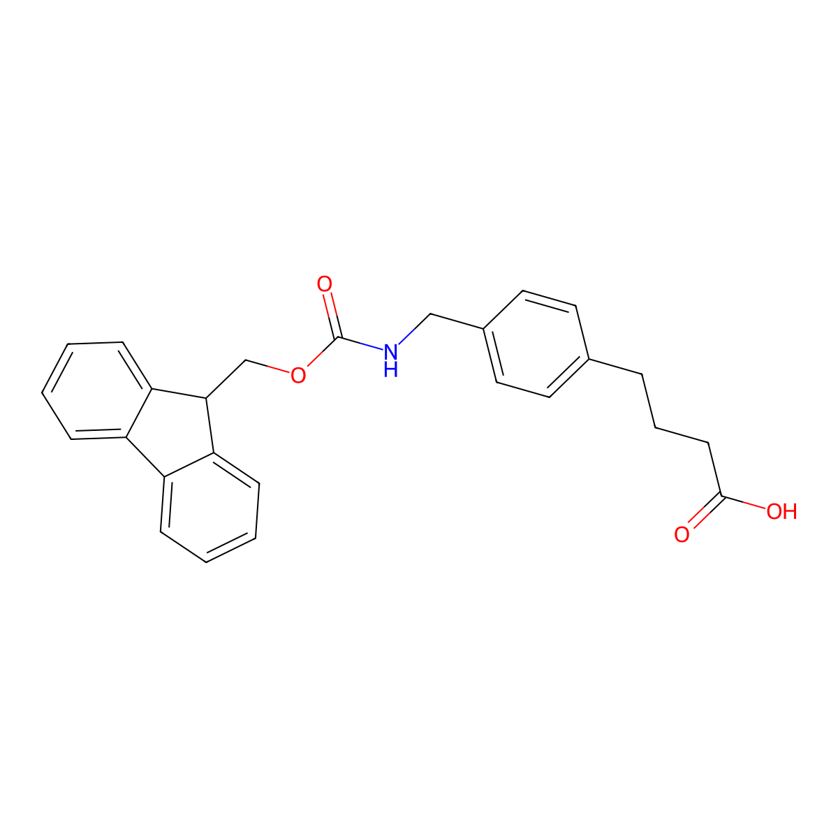 4-{4-[({[(9H-fluoren-9-yl)methoxy]carbonyl}amino)methyl]phenyl}butanoic acid molecular structure, CAS 2219371-82-9