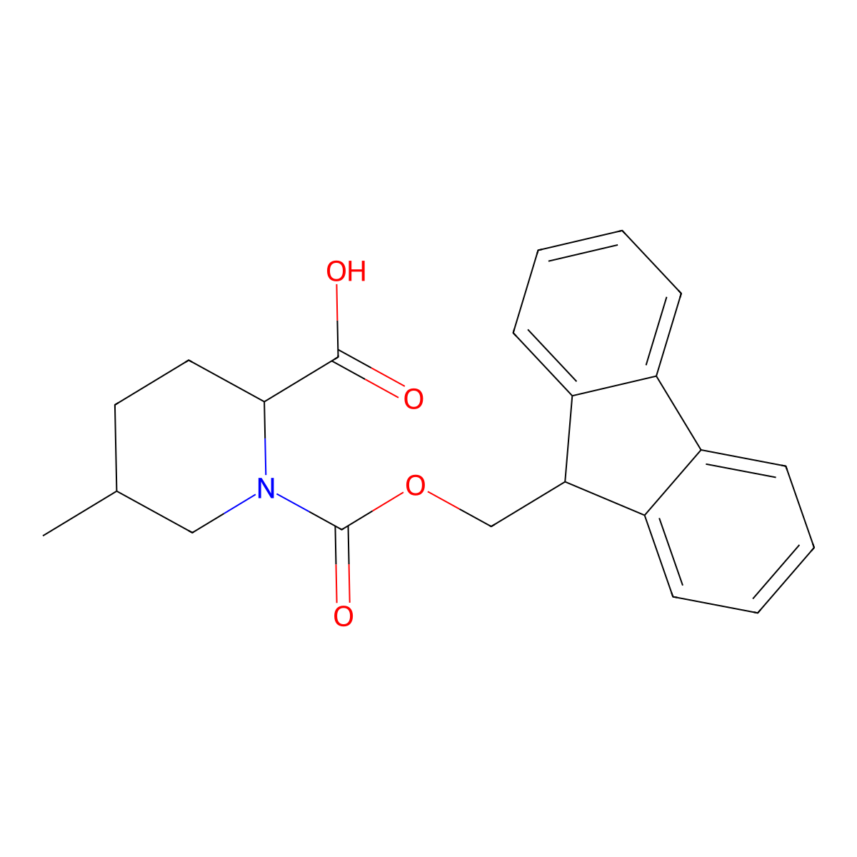(2R,5R)-1-(((9H-Fluoren-9-yl)methoxy)carbonyl)-5-methylpiperidine-2-carboxylic acid molecular structure, CAS 2219371-84-1