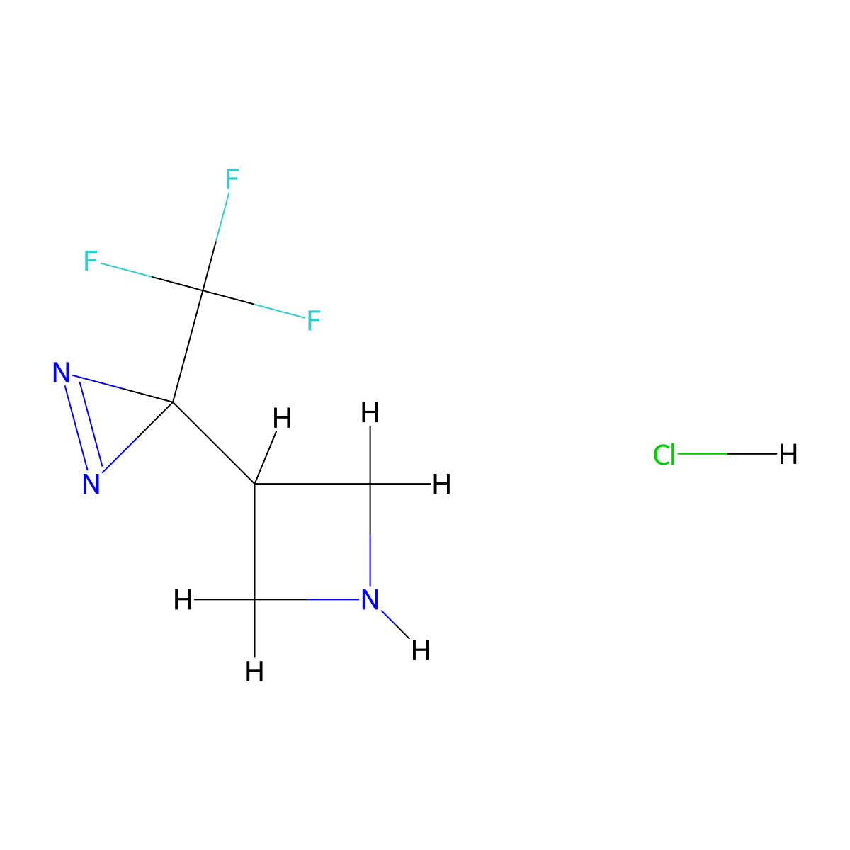 3-[3-(trifluoromethyl)-3H-diazirin-3-yl]azetidine hydrochloride molecular structure, CAS 2219371-87-4