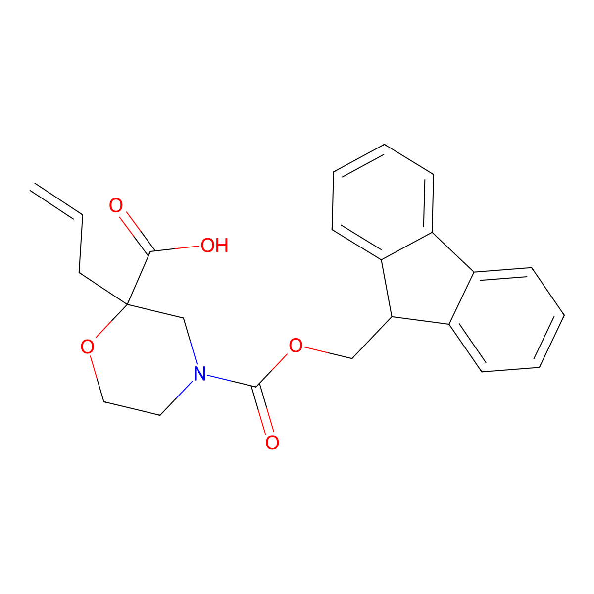 4-{[(9H-fluoren-9-yl)methoxy]carbonyl}-2-(prop-2-en-1-yl)morpholine-2-carboxylic acid molecular structure, CAS 2219371-97-6