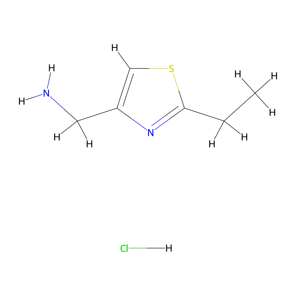(2-Ethyl-1,3-thiazol-4-yl)methanamine hydrochloride molecular structure, CAS 2219372-05-9