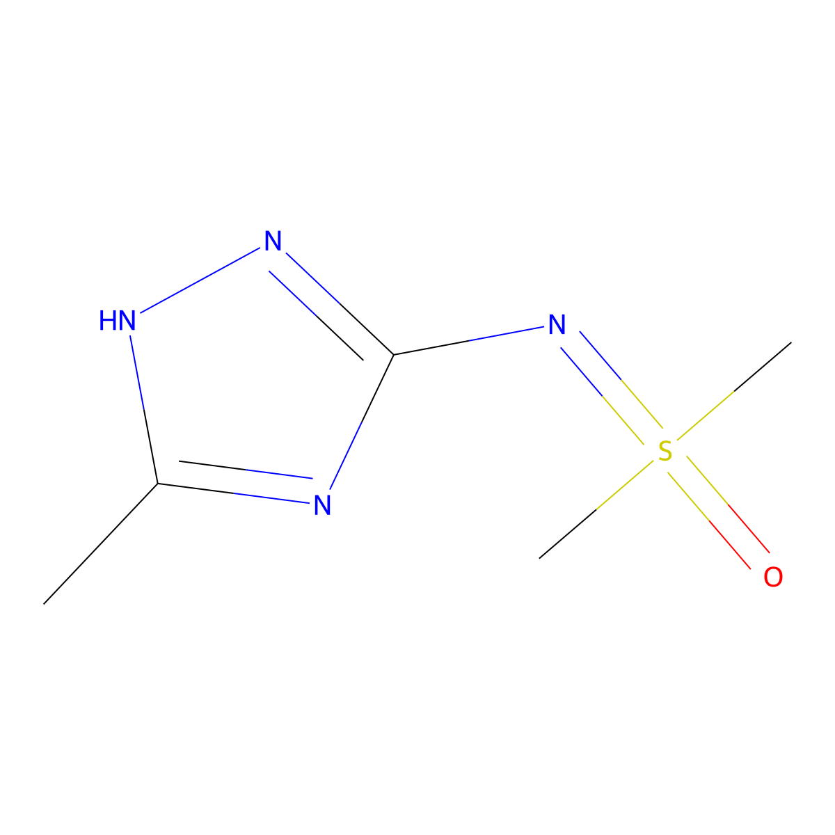dimethyl[(5-methyl-1H-1,2,4-triazol-3-yl)imino]-lambda6-sulfanone molecular structure, CAS 2219372-07-1