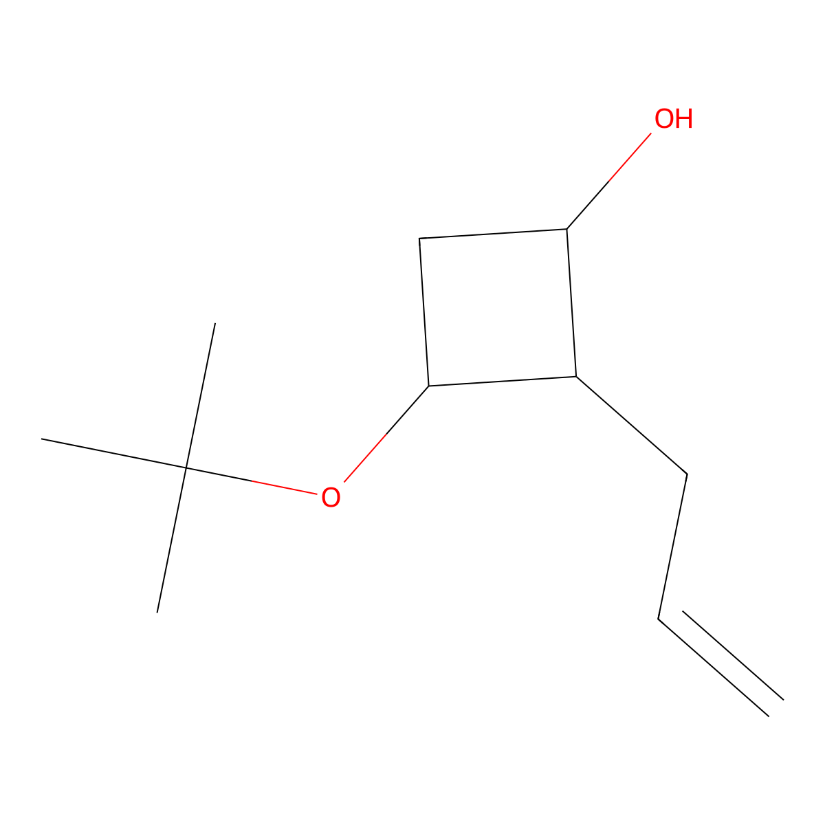 3-(Tert-butoxy)-2-(prop-2-en-1-yl)cyclobutan-1-ol molecular structure, CAS 2219373-51-8