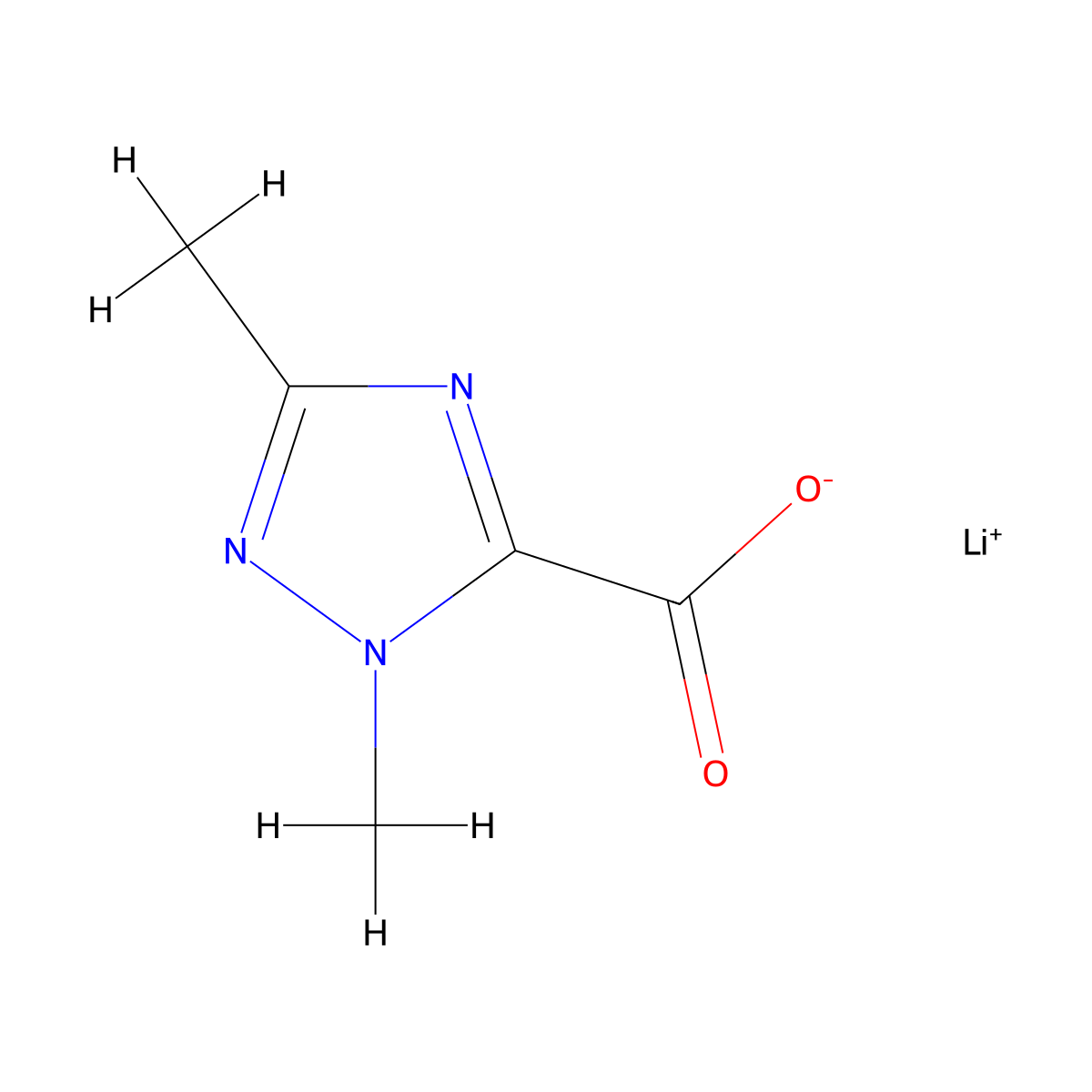 lithium dimethyl-1H-1,2,4-triazole-5-carboxylate molecular structure, CAS 2219373-53-0