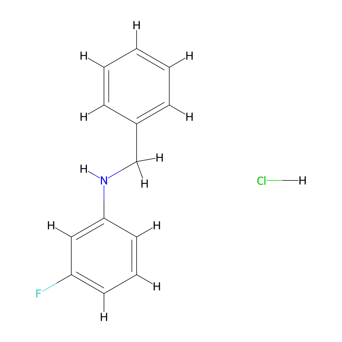 N-Benzyl-3-fluoroaniline hydrochloride molecular structure, CAS 2219373-54-1