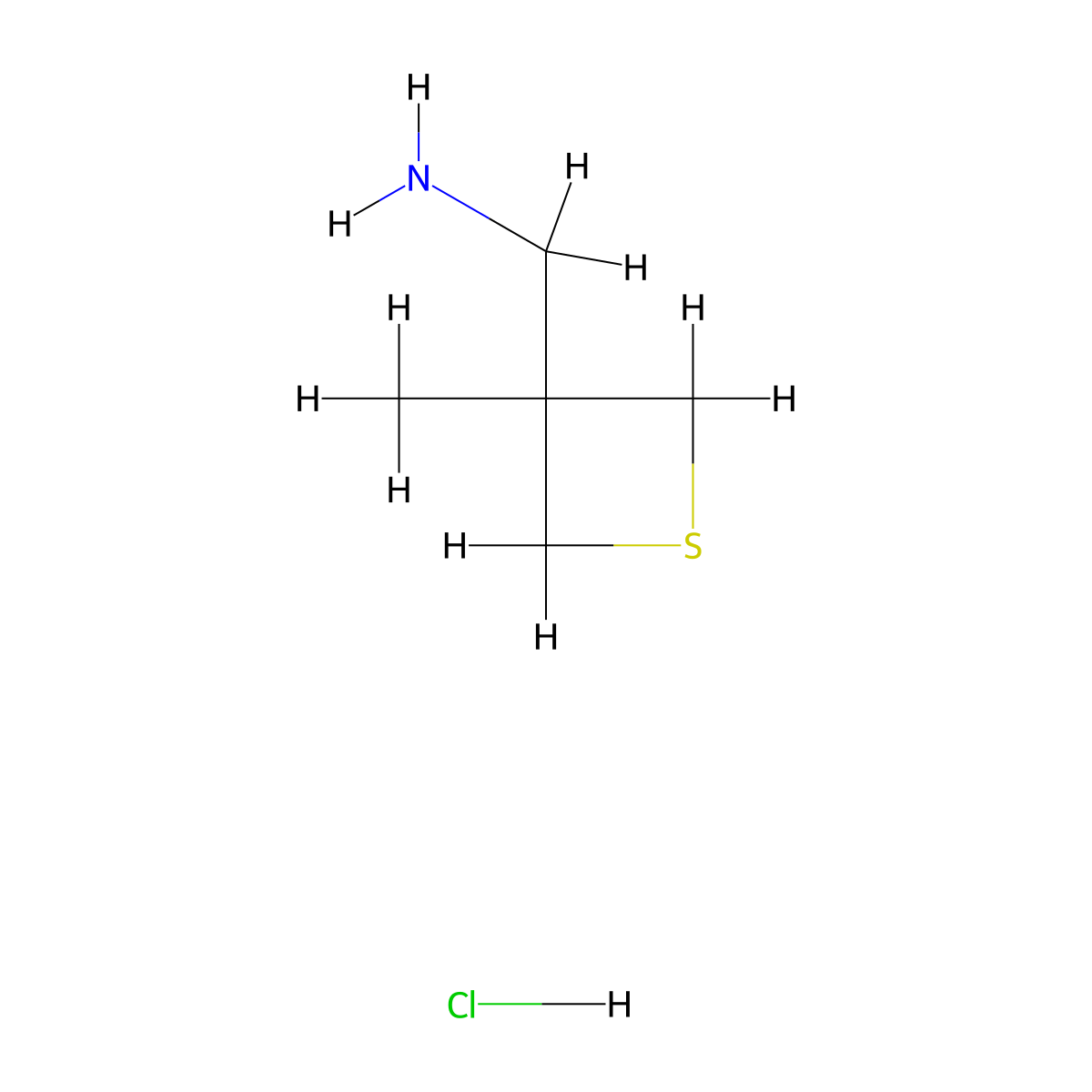 (3-Methylthietan-3-yl)methanamine hydrochloride molecular structure, CAS 2219373-59-6