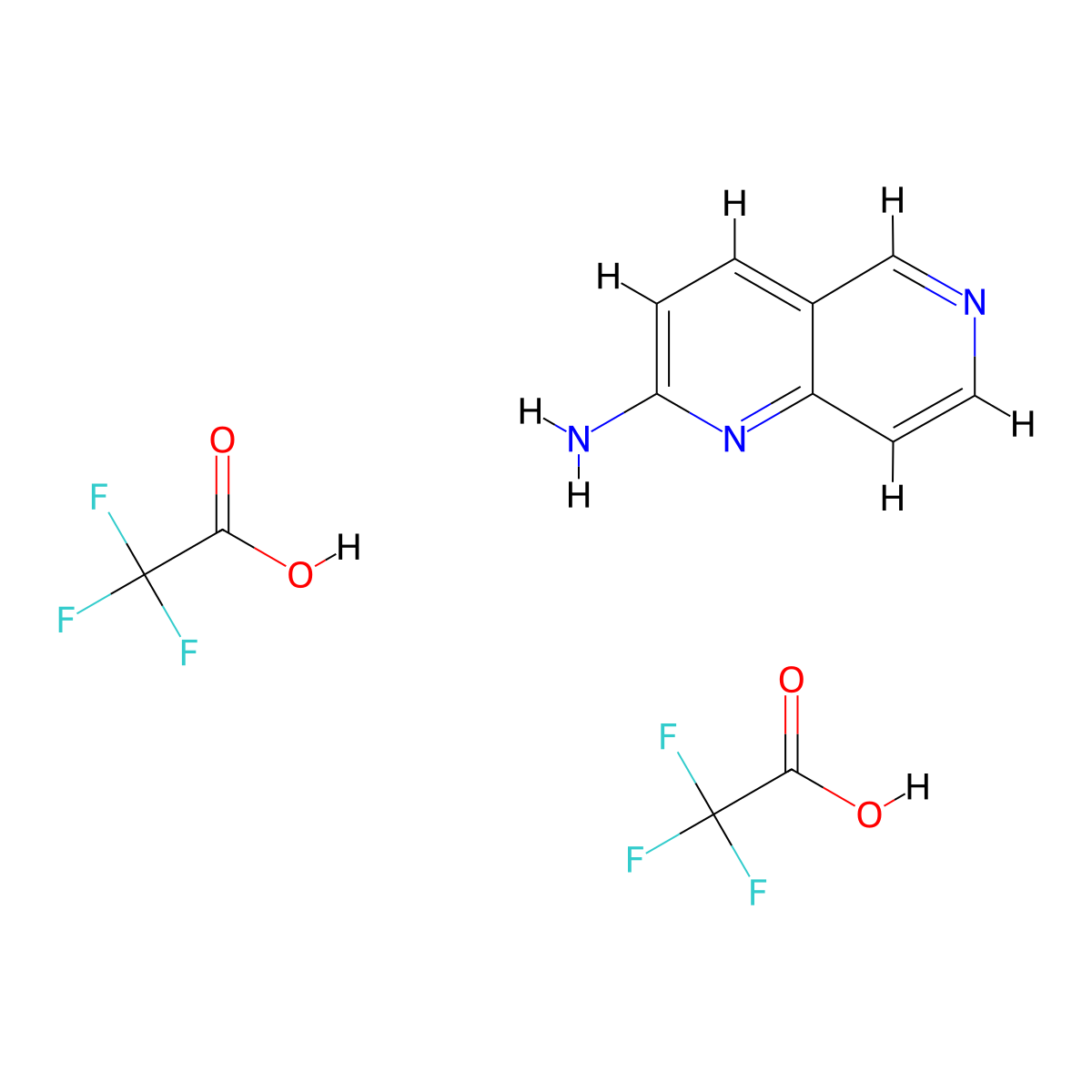 1,6-Naphthyridin-2-amine bis(2,2,2-trifluoroacetate) molecular structure, CAS 2219373-65-4