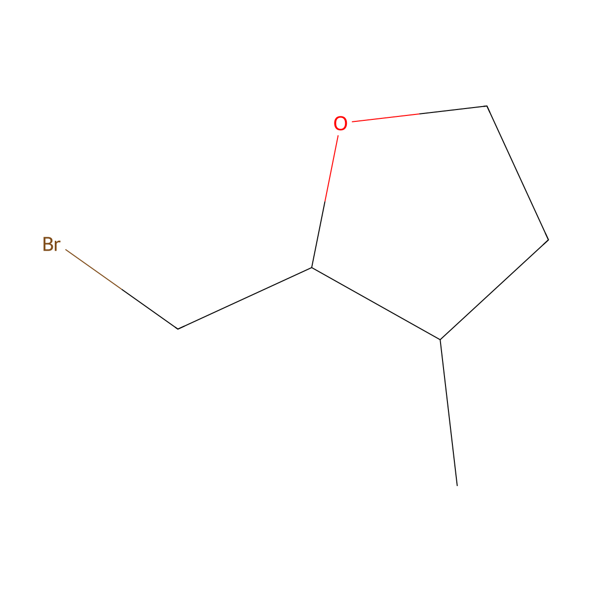 rac-(2R,3S)-2-(bromomethyl)-3-methyloxolane molecular structure, CAS 2219373-67-6