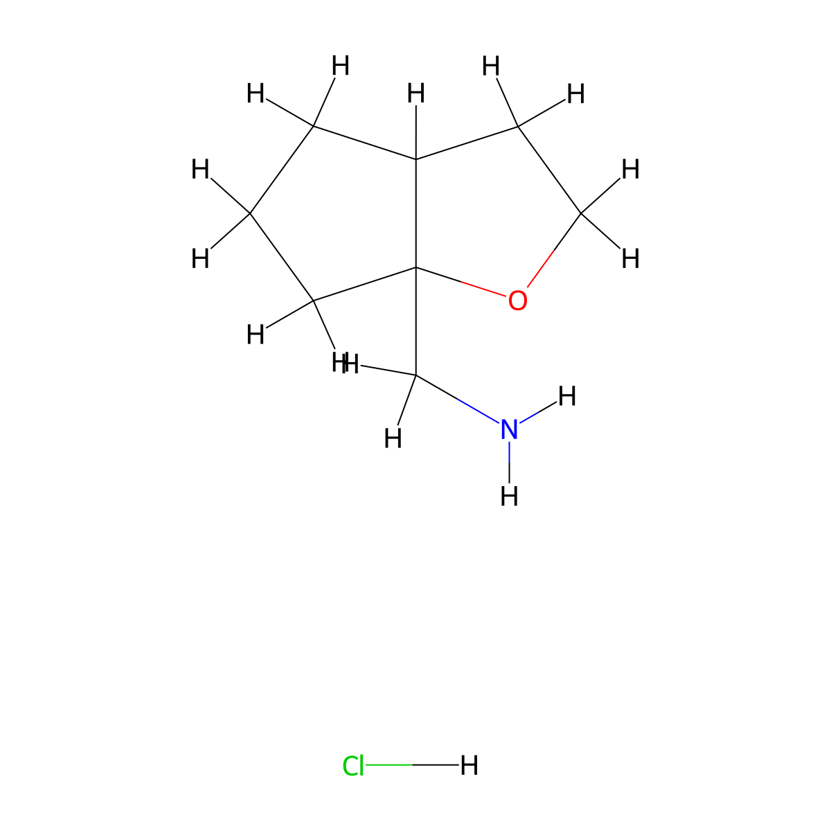 {hexahydro-2H-cyclopenta[b]furan-6a-yl}methanamine hydrochloride molecular structure, CAS 2219373-76-7