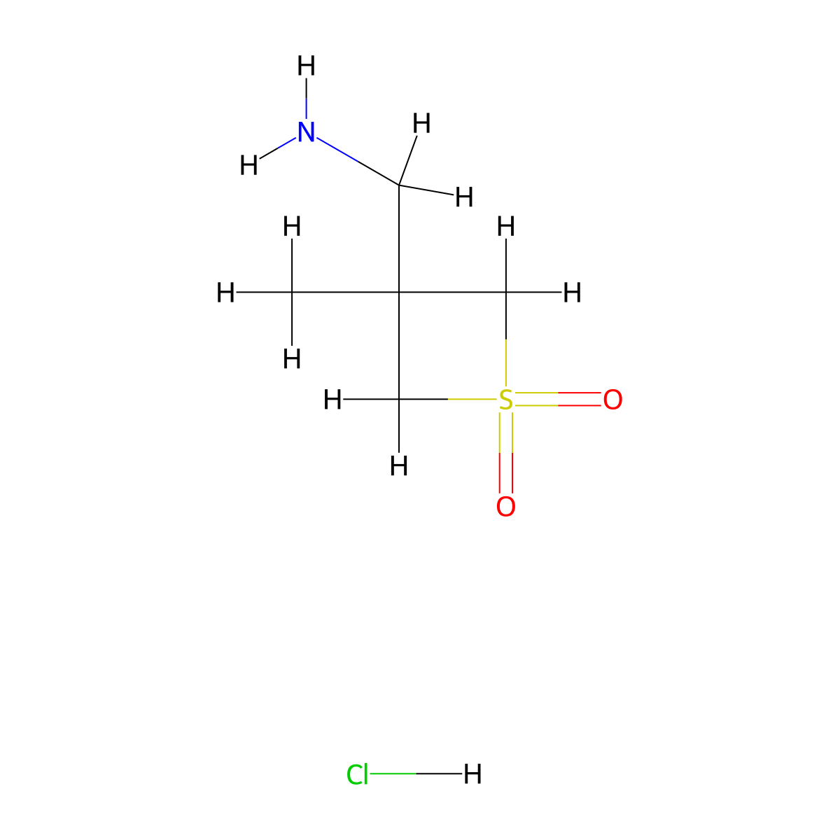 3-(Aminomethyl)-3-methyl-1lambda6-thietane-1,1-dione hydrochloride molecular structure, CAS 2219373-86-9