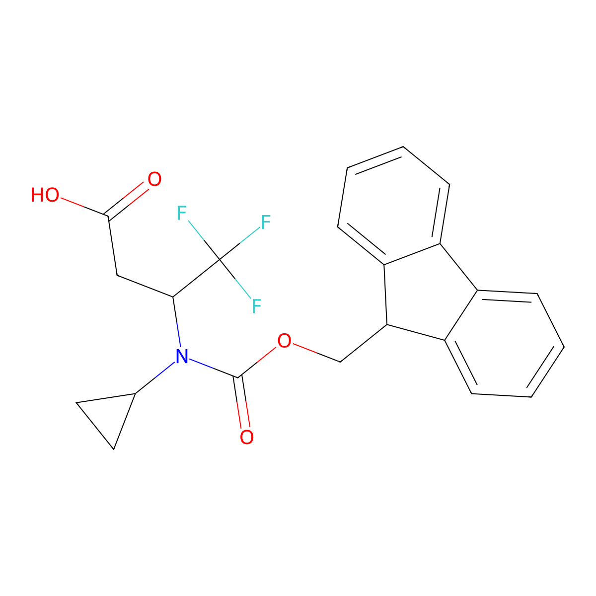 3-[cyclopropyl({[(9H-fluoren-9-yl)methoxy]carbonyl})amino]-4,4,4-trifluorobutanoic acid molecular structure, CAS 2219373-88-1