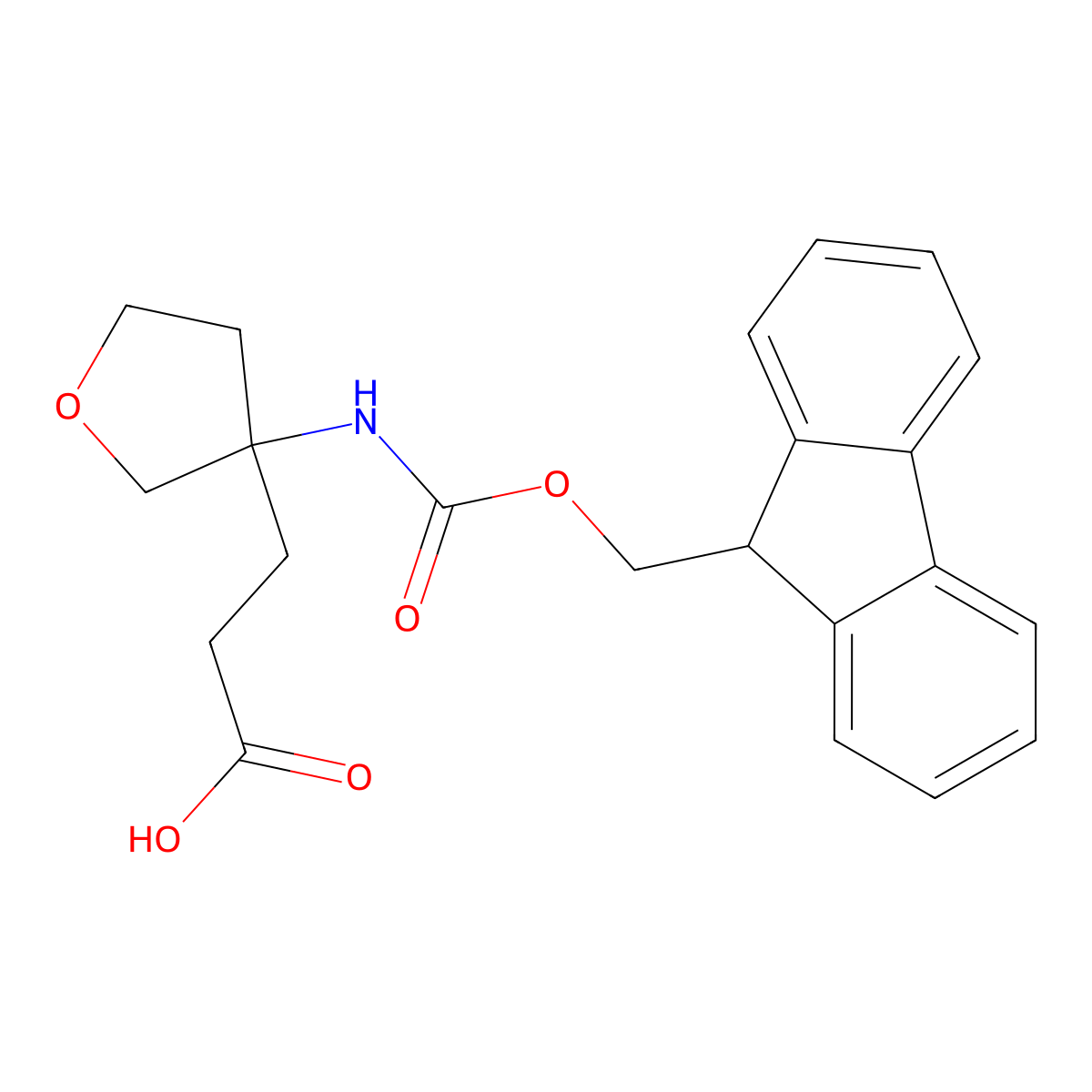 3-[3-({[(9H-fluoren-9-yl)methoxy]carbonyl}amino)oxolan-3-yl]propanoic acid molecular structure, CAS 2219373-89-2