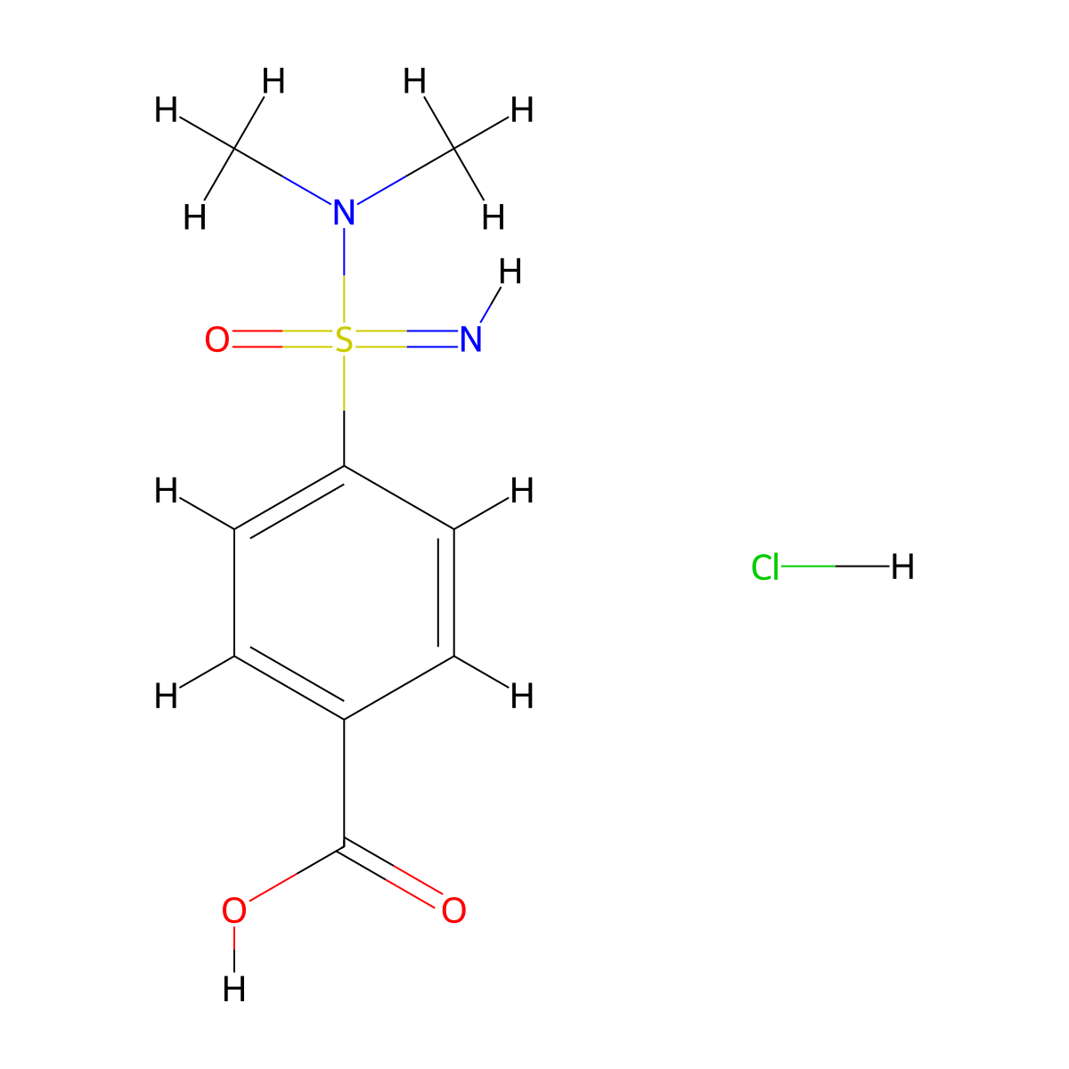 4-(Dimethyl-s-aminosulfonimidoyl)benzoic acid hydrochloride molecular structure, CAS 2219374-00-0