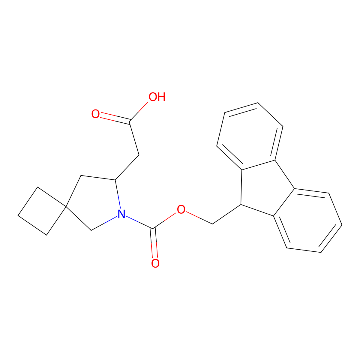 2-(6-{[(9H-fluoren-9-yl)methoxy]carbonyl}-6-azaspiro[3.4]octan-7-yl)acetic acid molecular structure, CAS 2219374-03-3