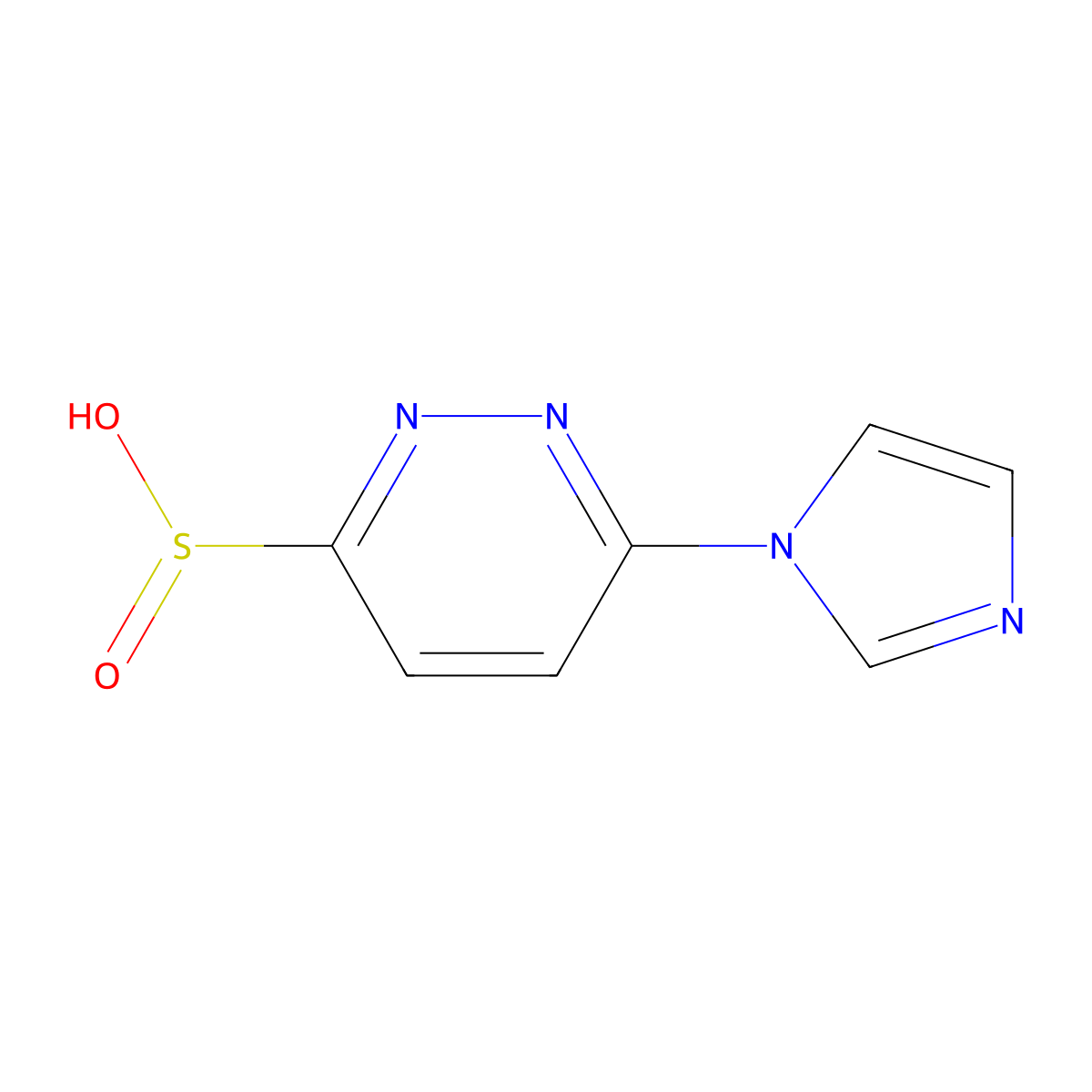 6-(1H-imidazol-1-yl)pyridazine-3-sulfinic acid molecular structure, CAS 2219374-06-6