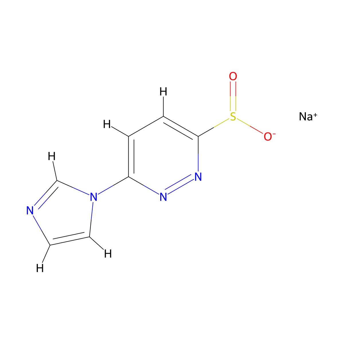 sodium 6-(1H-imidazol-1-yl)pyridazine-3-sulfinate molecular structure, CAS 2219374-07-7