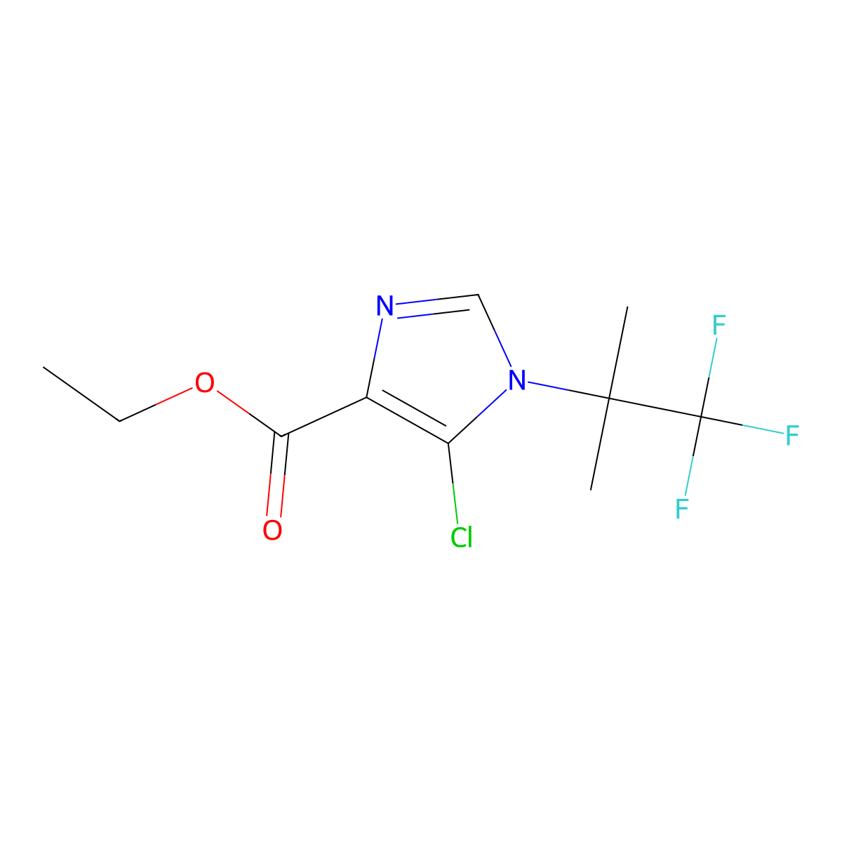 Ethyl 5-chloro-1-(1,1,1-trifluoro-2-methylpropan-2-yl)-1H-imidazole-4-carboxylate molecular structure, CAS 2219374-15-7