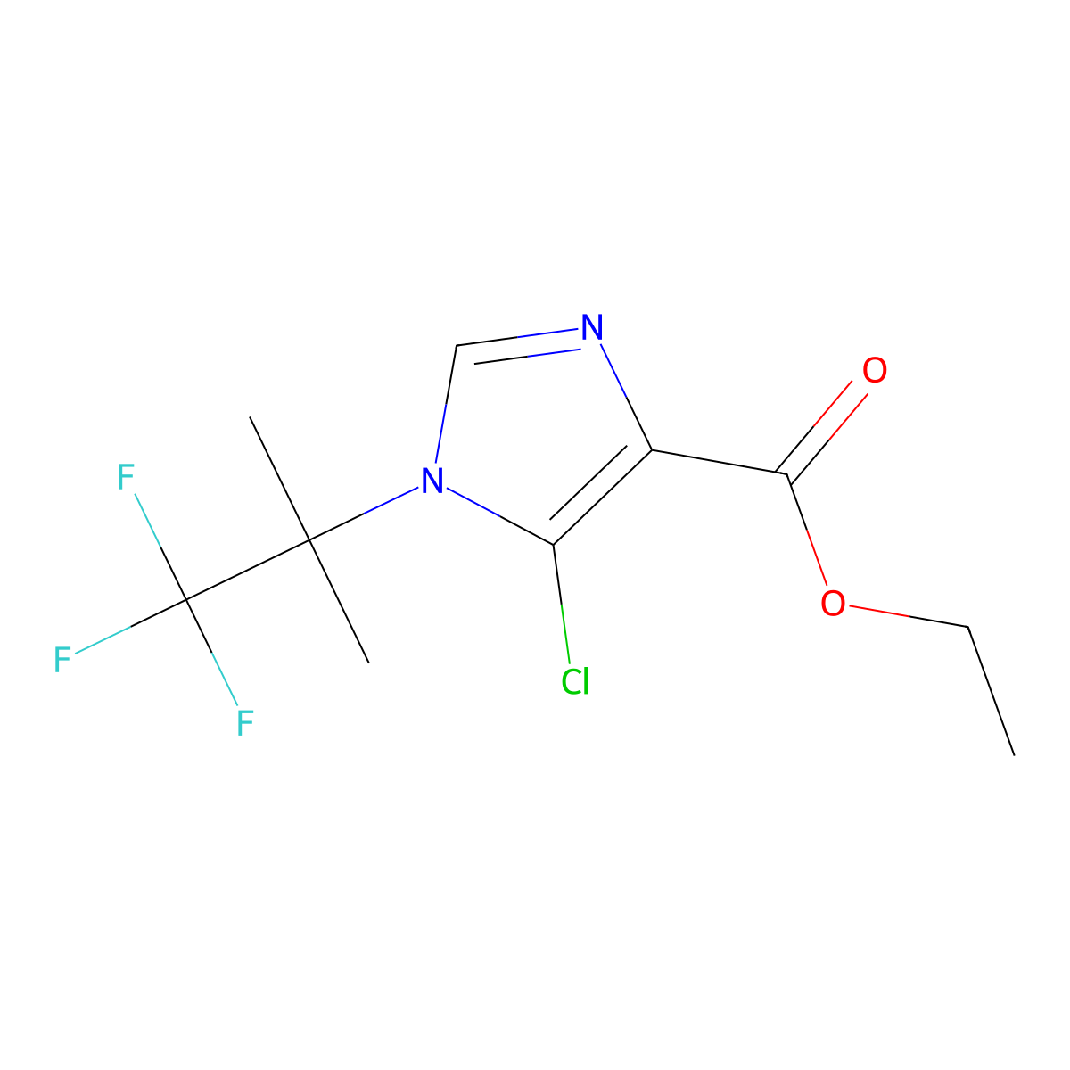 Ethyl 5-chloro-1-(1,1,1-trifluoro-2-methylpropan-2-yl)-1H-imidazole-4-carboxylate molecular structure, CAS 2219374-15-7