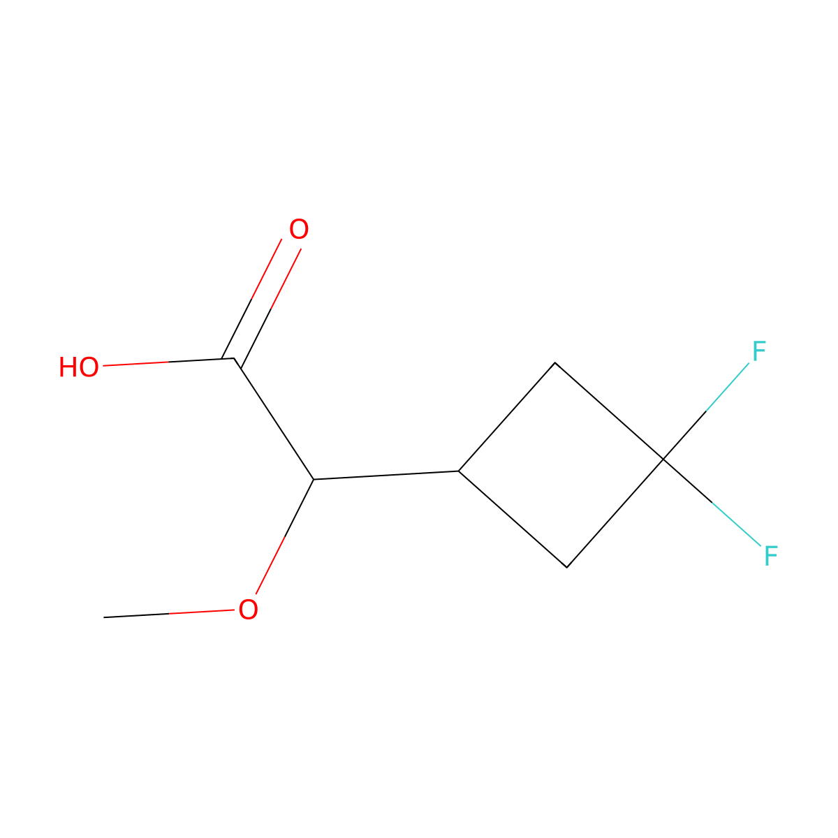 2-(3,3-Difluorocyclobutyl)-2-methoxyacetic acid molecular structure, CAS 2219374-16-8