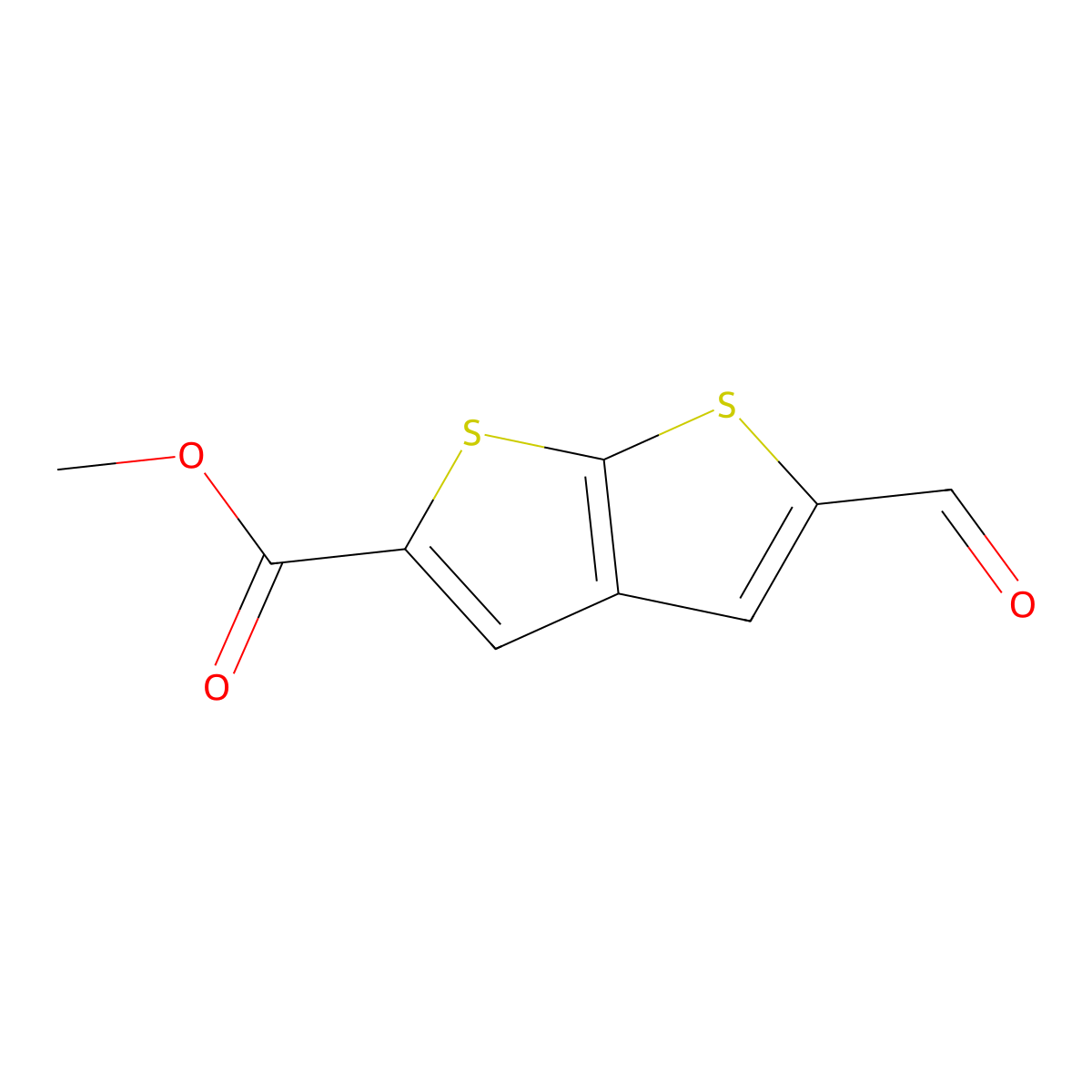 Methyl 5-formylthieno[2,3-b]thiophene-2-carboxylate molecular structure, CAS 2219374-17-9