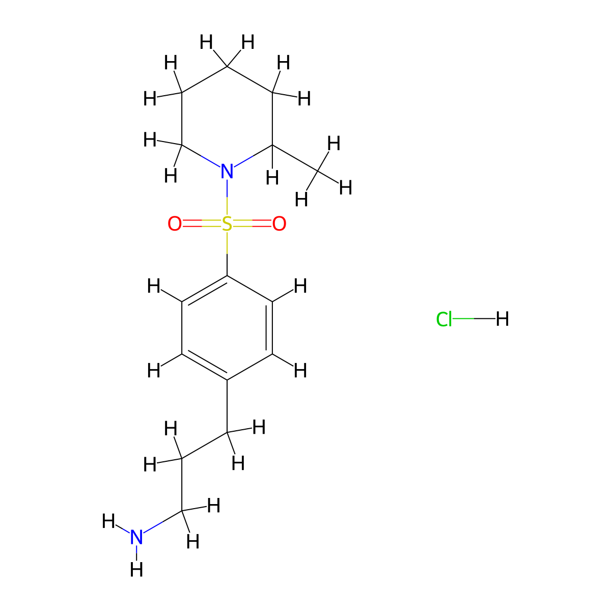 3-(4-((2-Methylpiperidin-1-yl)sulfonyl)phenyl)propan-1-amine hydrochloride molecular structure, CAS 2219374-18-0