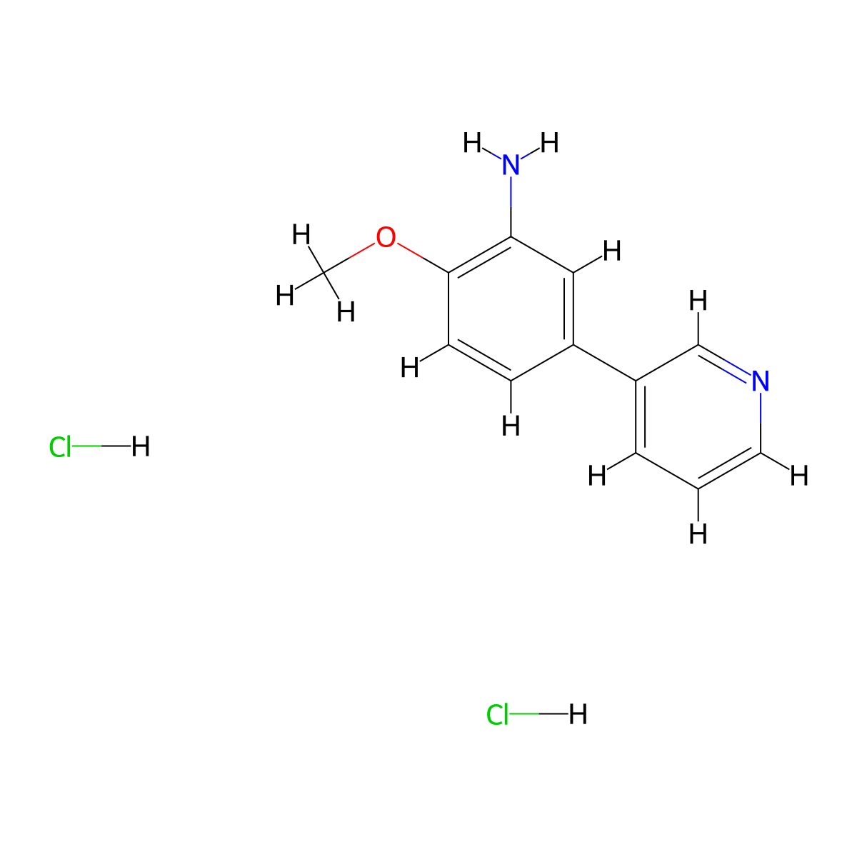 2-Methoxy-5-(pyridin-3-yl)aniline dihydrochloride molecular structure, CAS 2219374-27-1