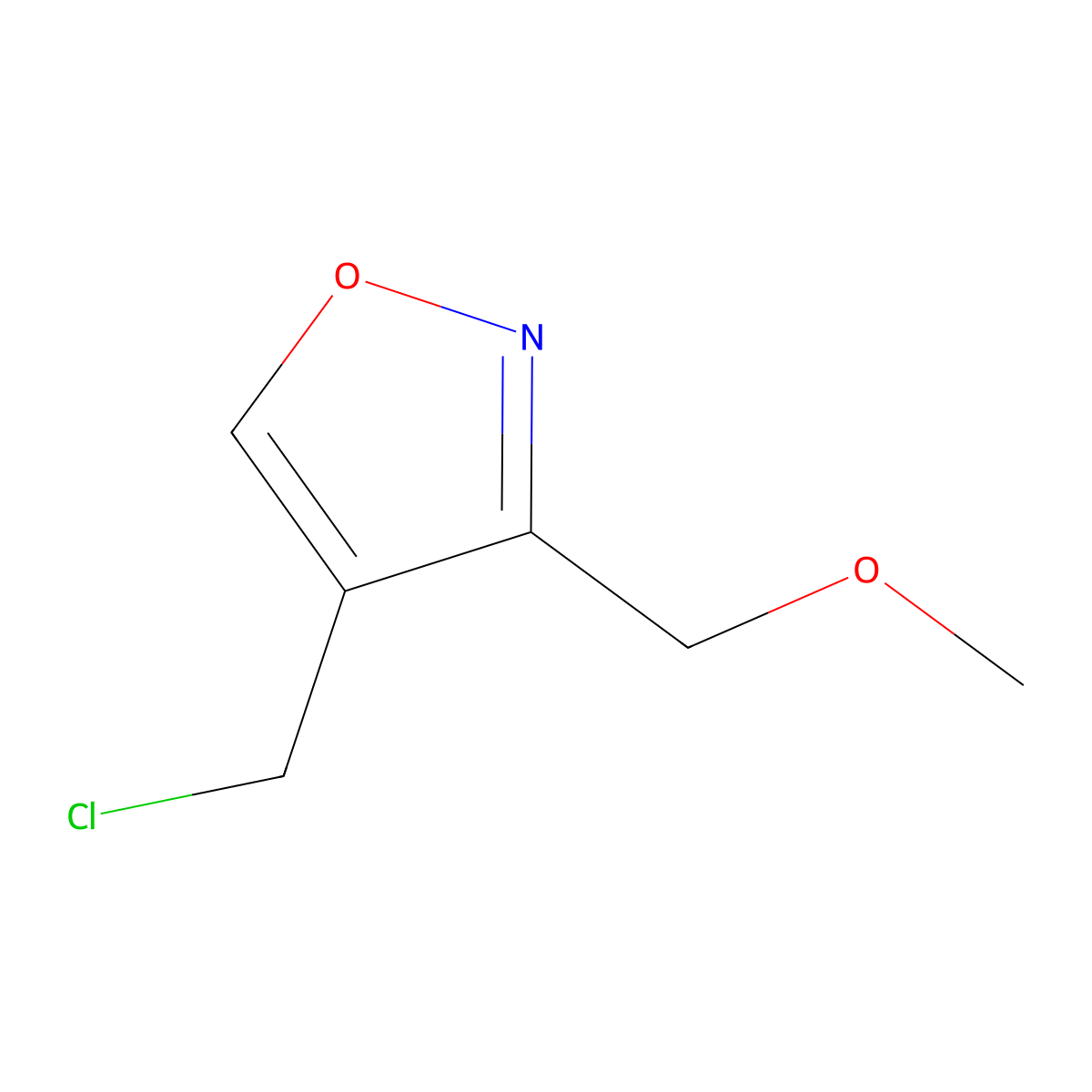 4-(Chloromethyl)-3-(methoxymethyl)-1,2-oxazole molecular structure, CAS 2219374-39-5
