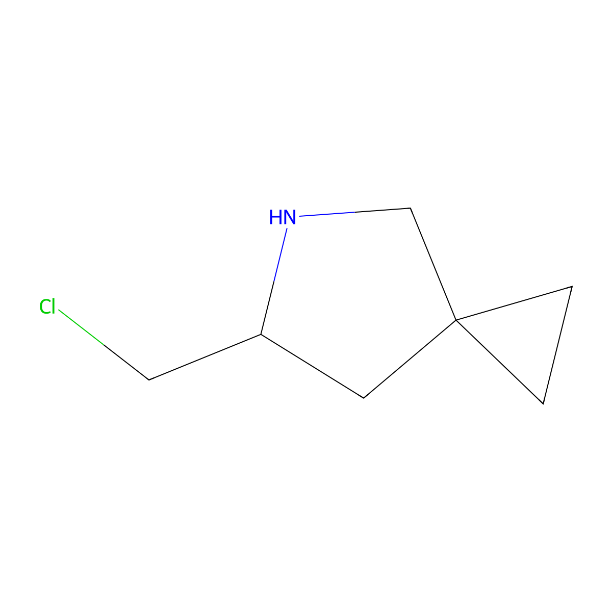 6-(Chloromethyl)-5-azaspiro[2.4]heptane molecular structure, CAS 2219374-40-8