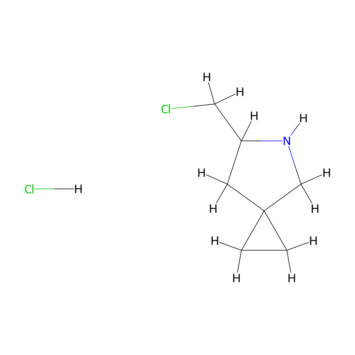 6-(Chloromethyl)-5-azaspiro[2.4]heptane hydrochloride molecular structure, CAS 2219374-41-9