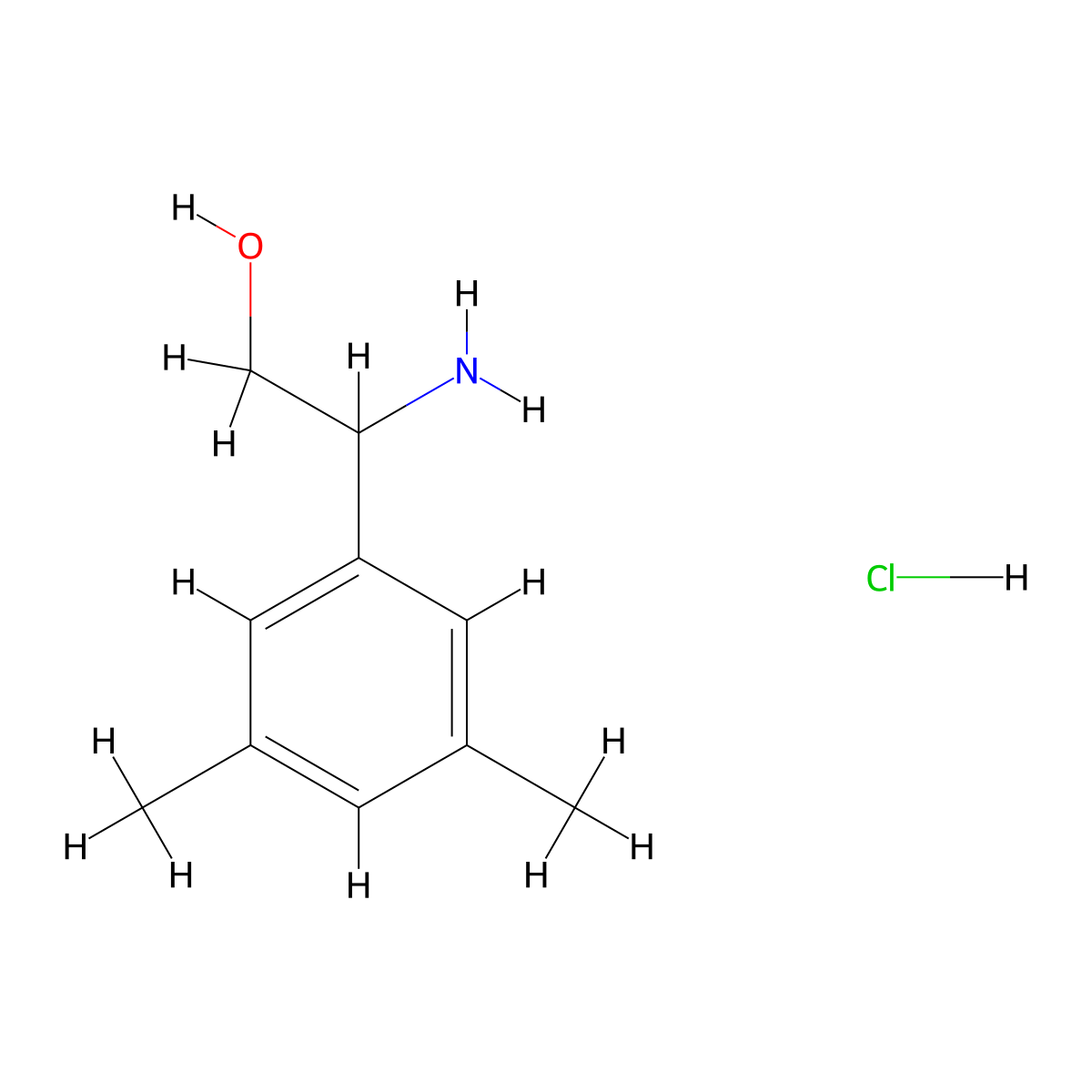2-Amino-2-(3,5-dimethylphenyl)ethan-1-ol hydrochloride molecular structure, CAS 2219374-44-2