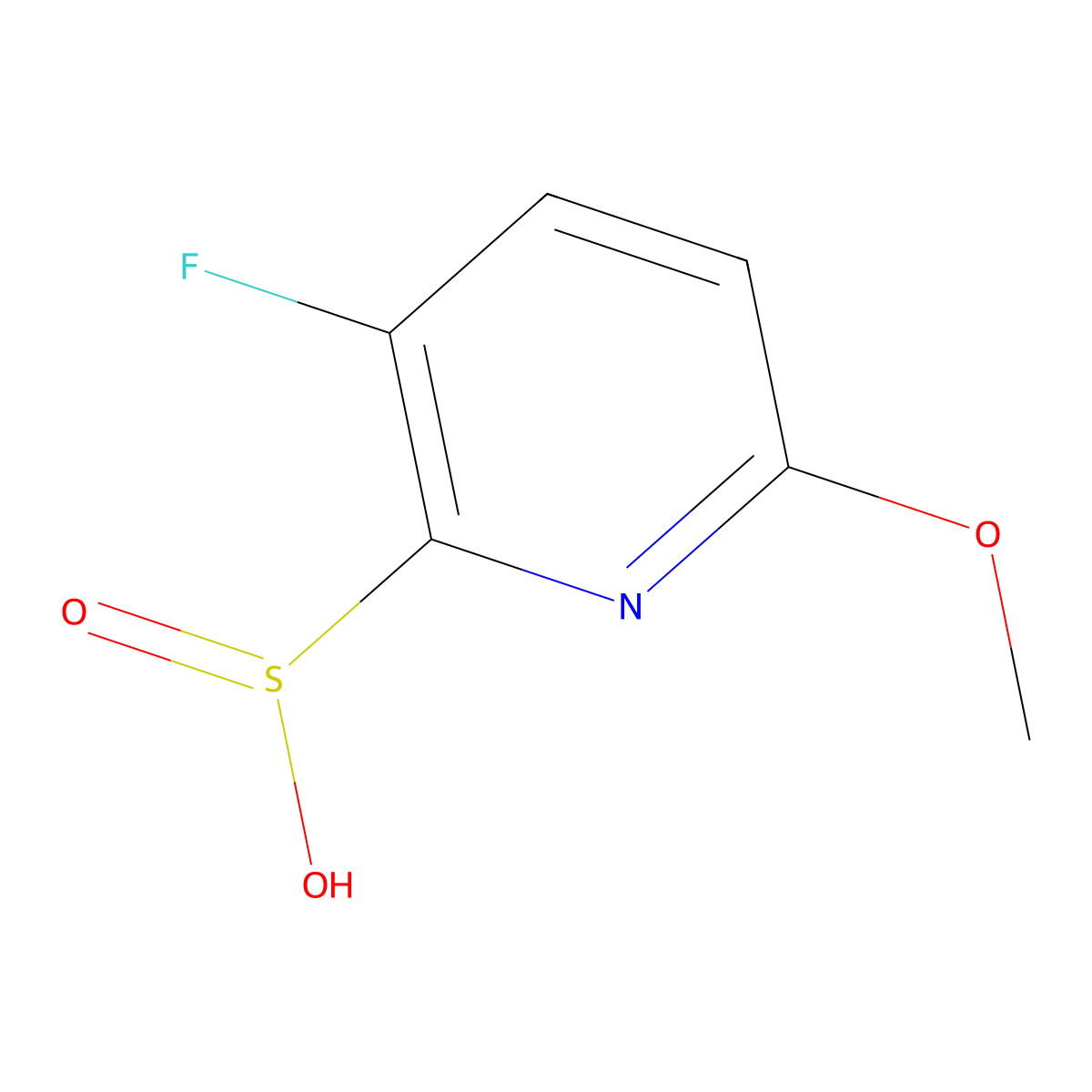 3-Fluoro-6-methoxypyridine-2-sulfinic acid molecular structure, CAS 2219374-53-3