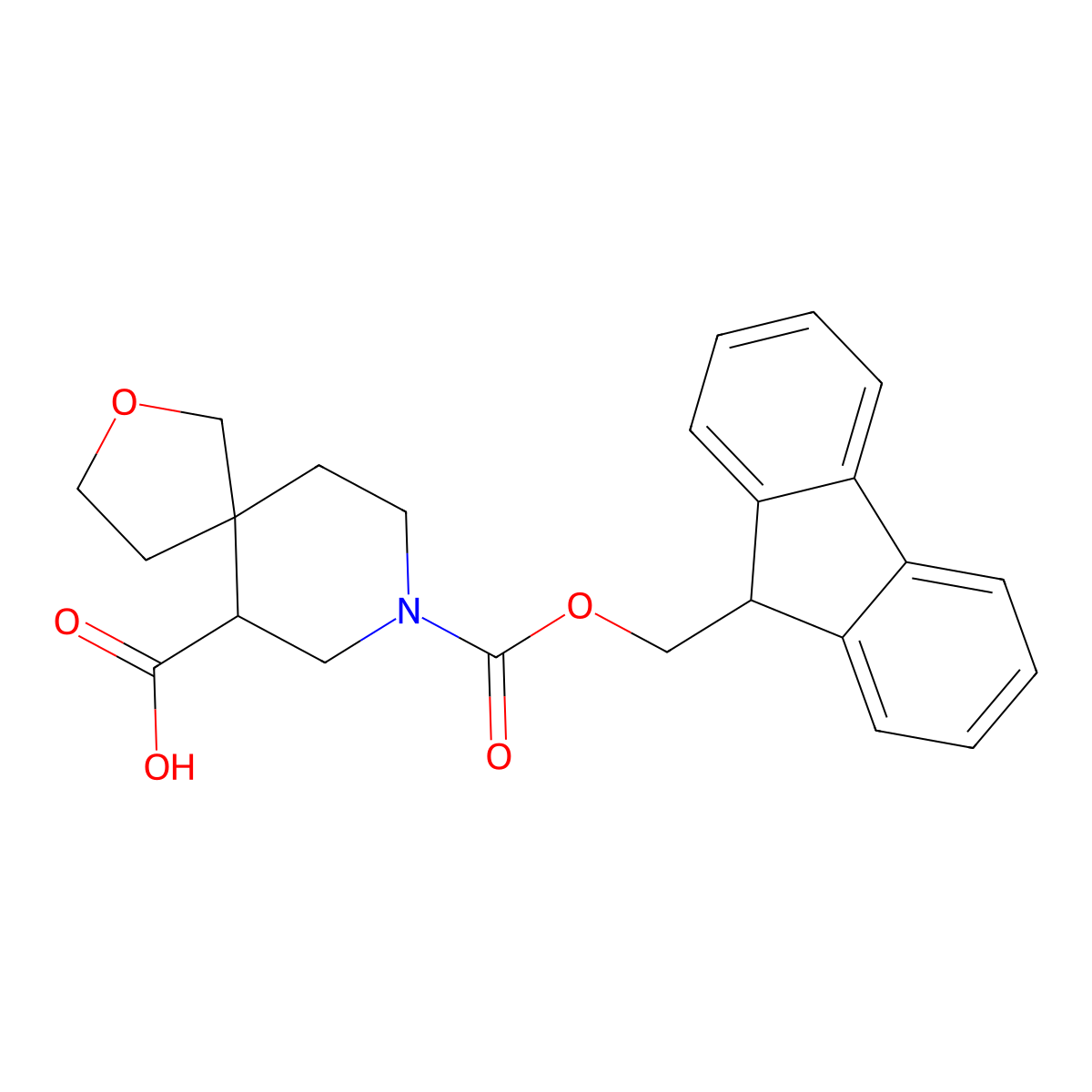 8-{[(9H-fluoren-9-yl)methoxy]carbonyl}-2-oxa-8-azaspiro[4.5]decane-6-carboxylic acid molecular structure, CAS 2219374-64-6