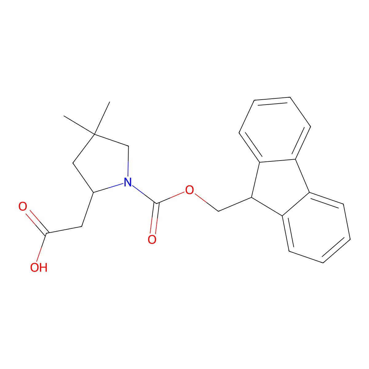 2-(1-{[(9H-fluoren-9-yl)methoxy]carbonyl}-4,4-dimethylpyrrolidin-2-yl)acetic acid molecular structure, CAS 2219374-69-1