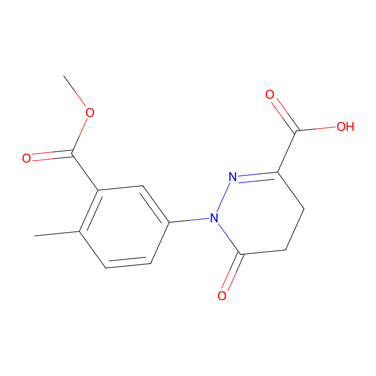 1-[3-(Methoxycarbonyl)-4-methylphenyl]-6-oxo-1,4,5,6-tetrahydropyridazine-3-carboxylic acid molecular structure, CAS 2219374-78-2
