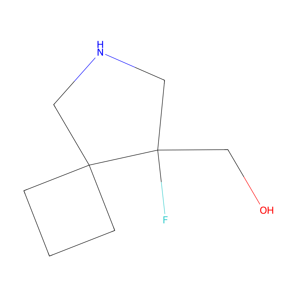 {8-Fluoro-6-azaspiro[3.4]octan-8-yl}methanol molecular structure, CAS 2219375-02-5