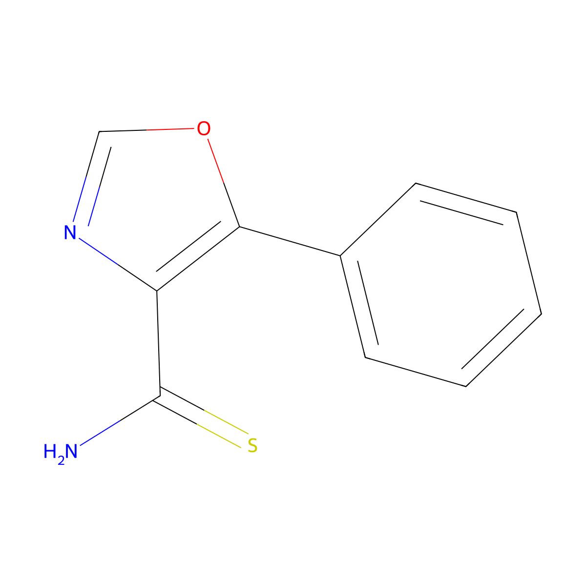 5-Phenyl-1,3-oxazole-4-carbothioamide molecular structure, CAS 2219375-06-9