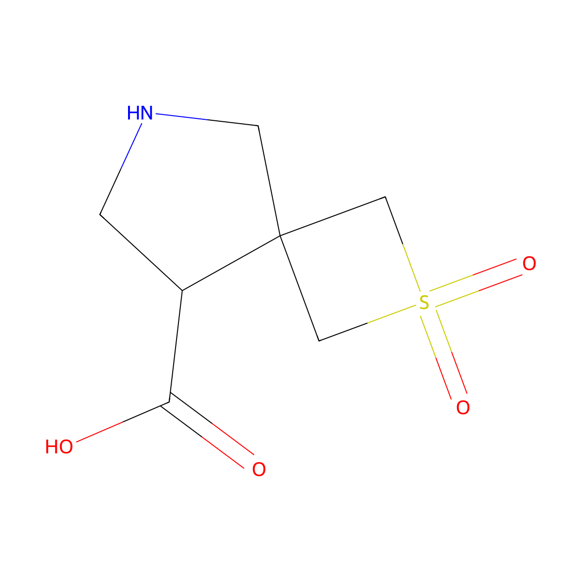 2,2-Dioxo-2lambda6-thia-6-azaspiro[3.4]octane-8-carboxylic acid molecular structure, CAS 2219375-07-0