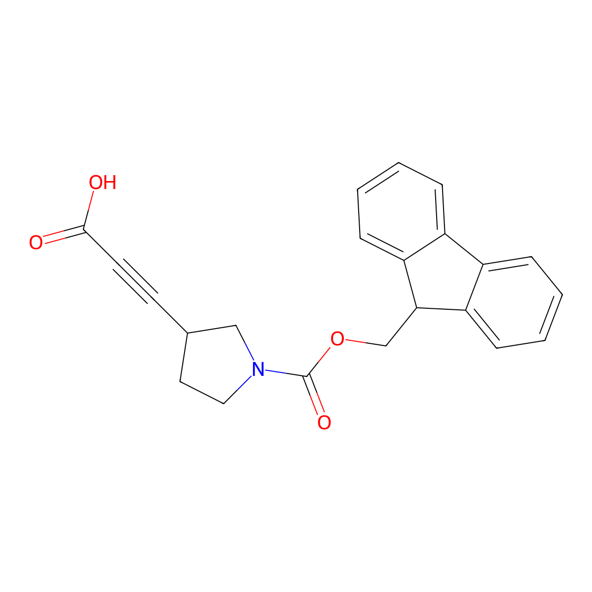 3-{1-[(9H-fluoren-9-ylmethoxy)carbonyl]pyrrolidin-3-yl}prop-2-ynoic acid molecular structure, CAS 2219375-10-5