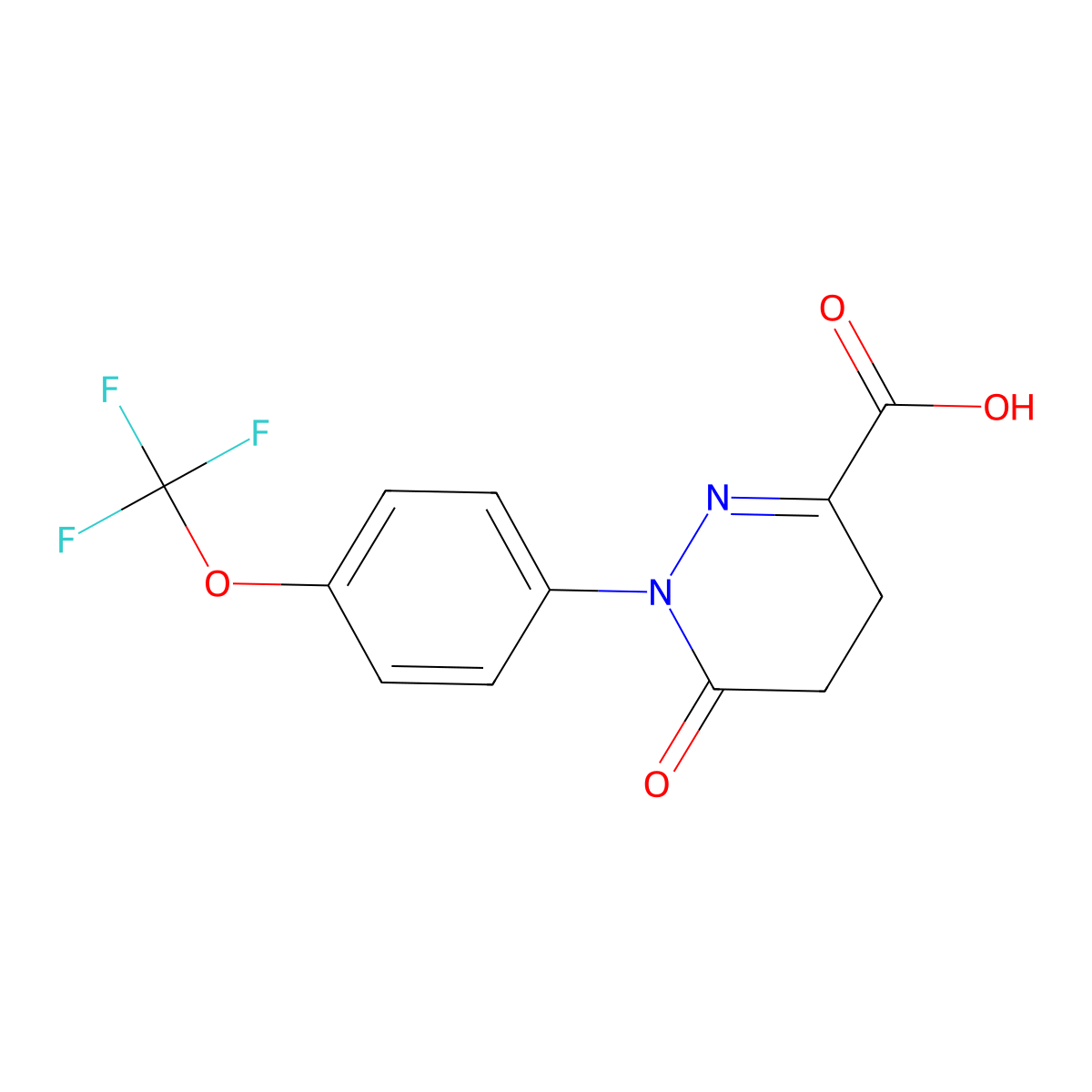 6-Oxo-1-[4-(trifluoromethoxy)phenyl]-1,4,5,6-tetrahydropyridazine-3-carboxylic acid molecular structure, CAS 2219375-55-8