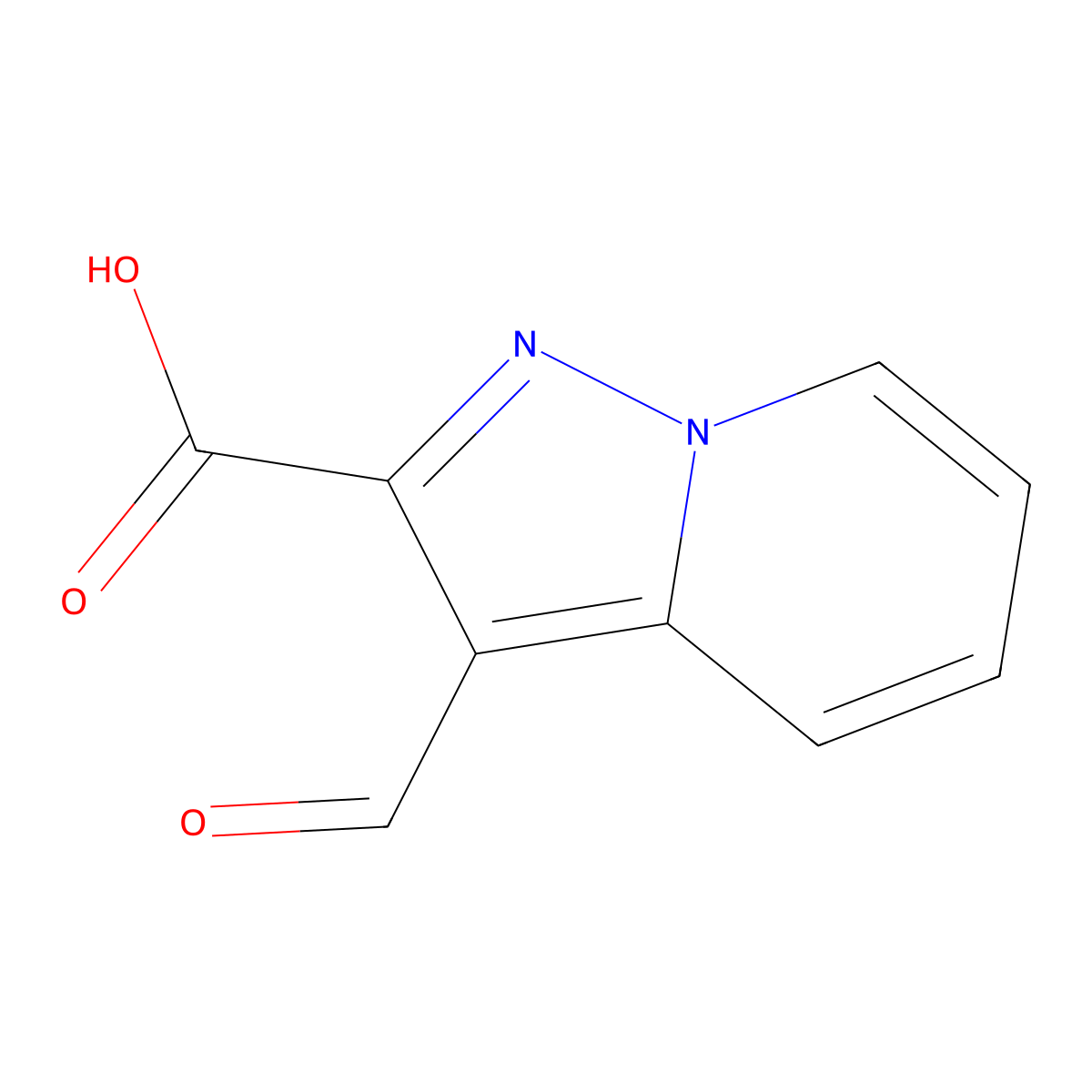 3-Formylpyrazolo[1,5-a]pyridine-2-carboxylic acid molecular structure, CAS 2219375-65-0