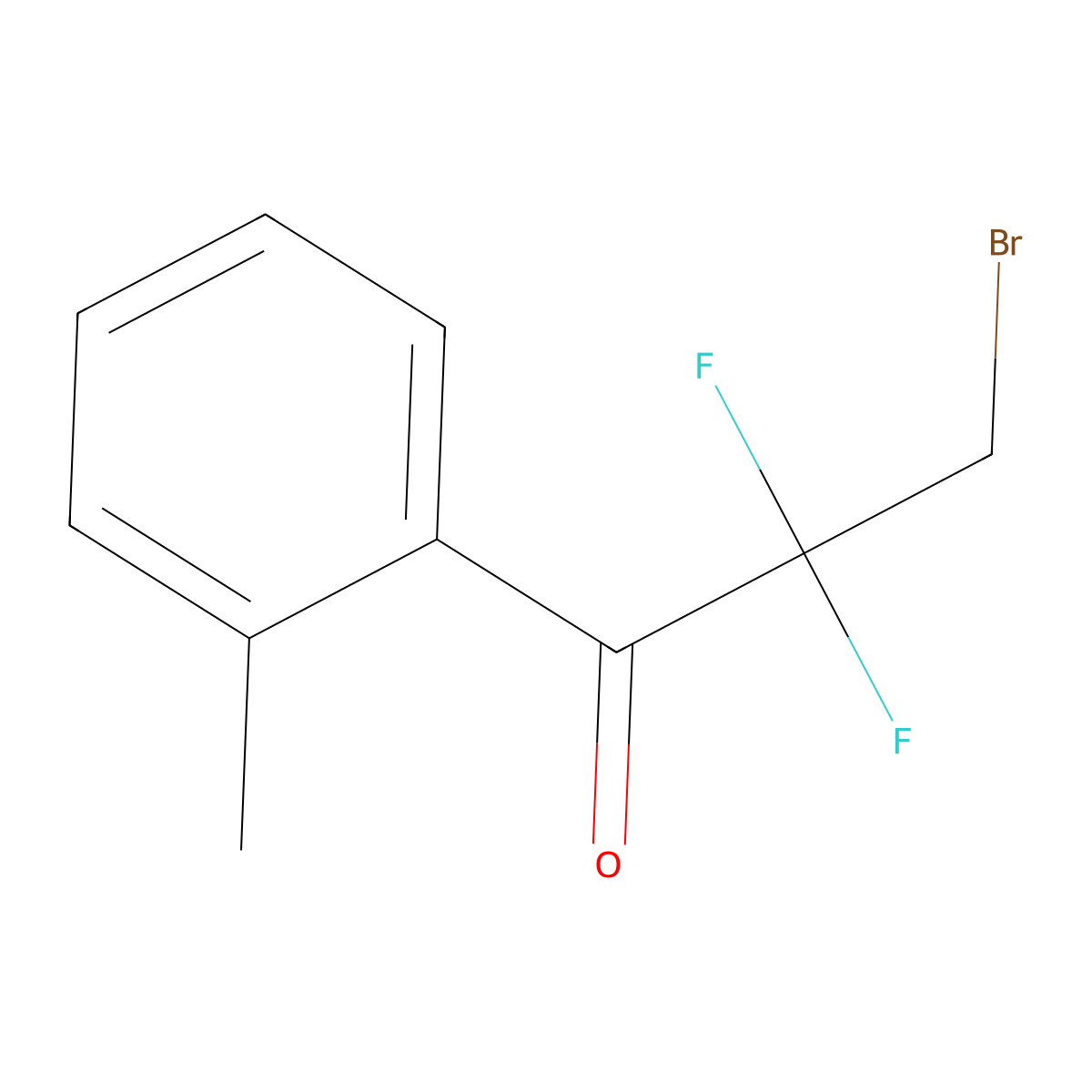 3-Bromo-2,2-difluoro-1-(2-methylphenyl)propan-1-one molecular structure, CAS 2219375-66-1