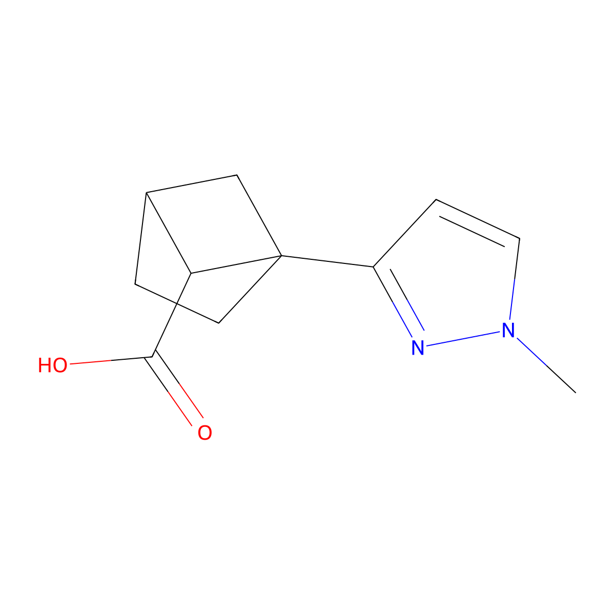 1-(1-Methyl-1H-pyrazol-3-yl)bicyclo[2.1.1]hexane-5-carboxylic acid molecular structure, CAS 2219375-75-2