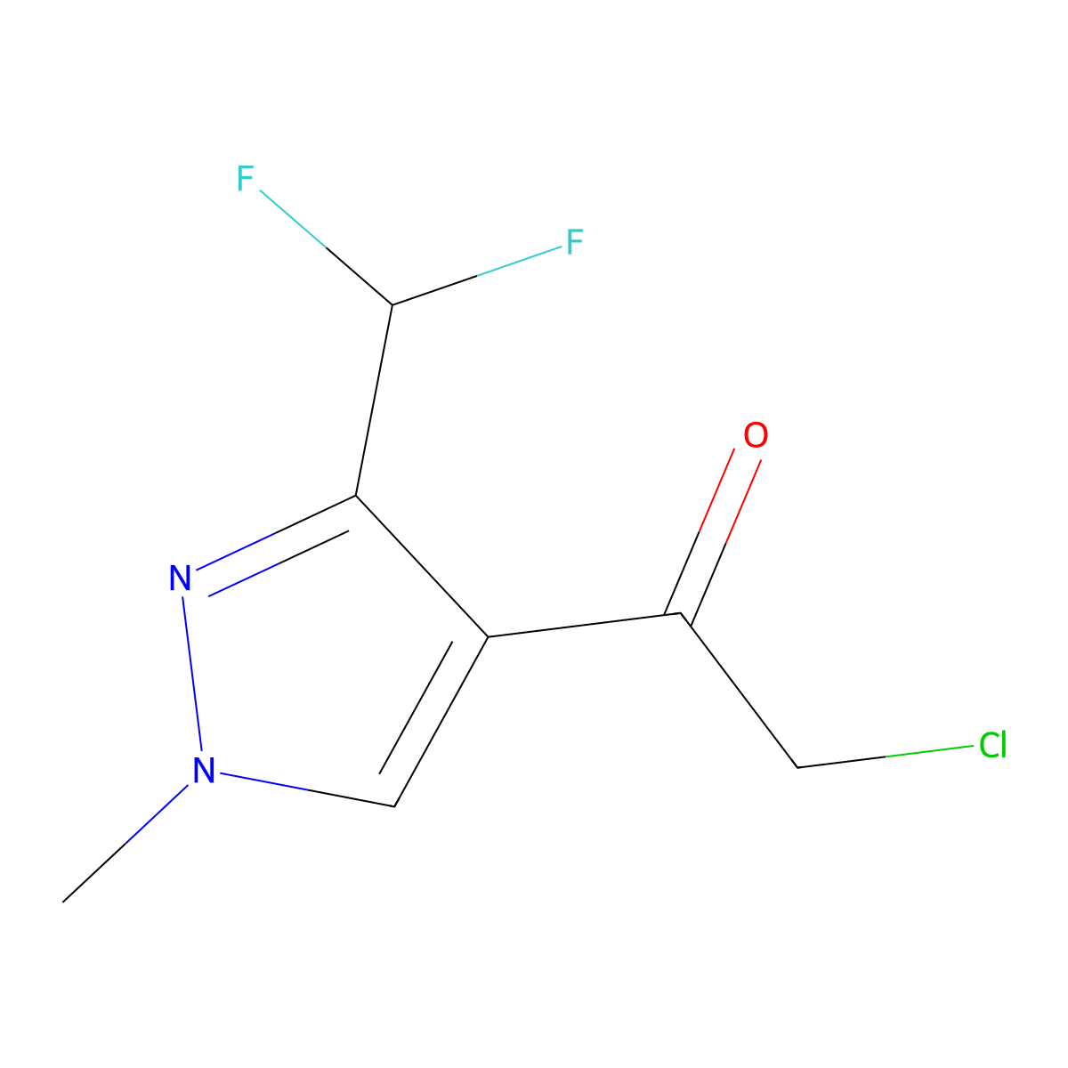 2-chloro-1-[3-(difluoromethyl)-1-methyl-1H-pyrazol-4-yl]ethan-1-one molecular structure, CAS 2219375-80-9