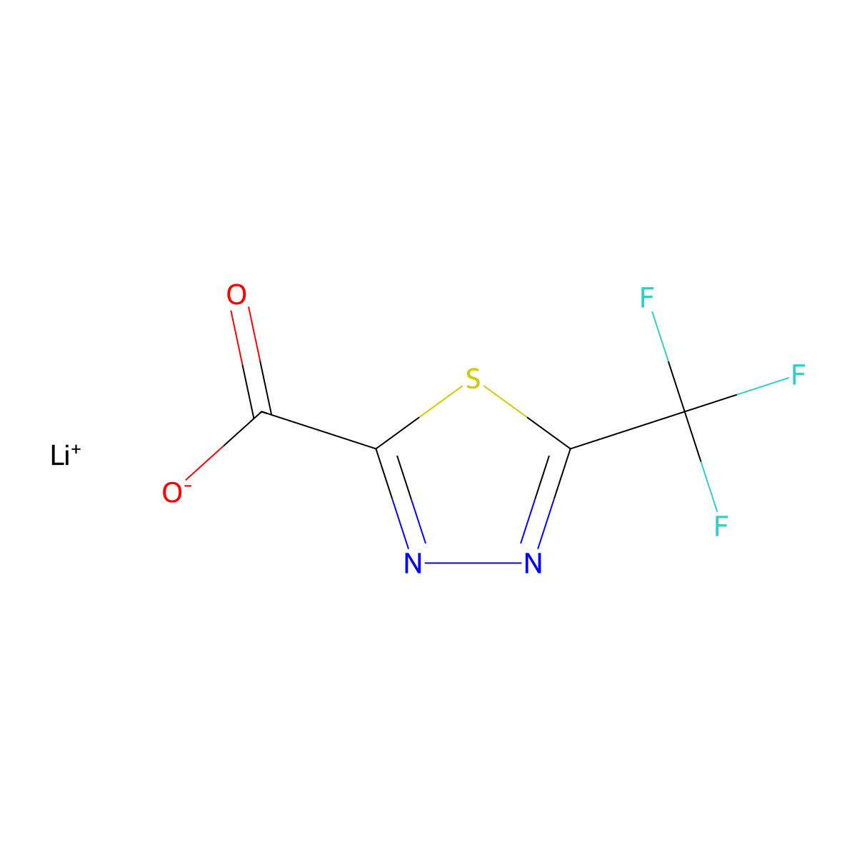 Lithium(1+) ion 5-(trifluoromethyl)-1,3,4-thiadiazole-2-carboxylate molecular structure, CAS 2219375-92-3